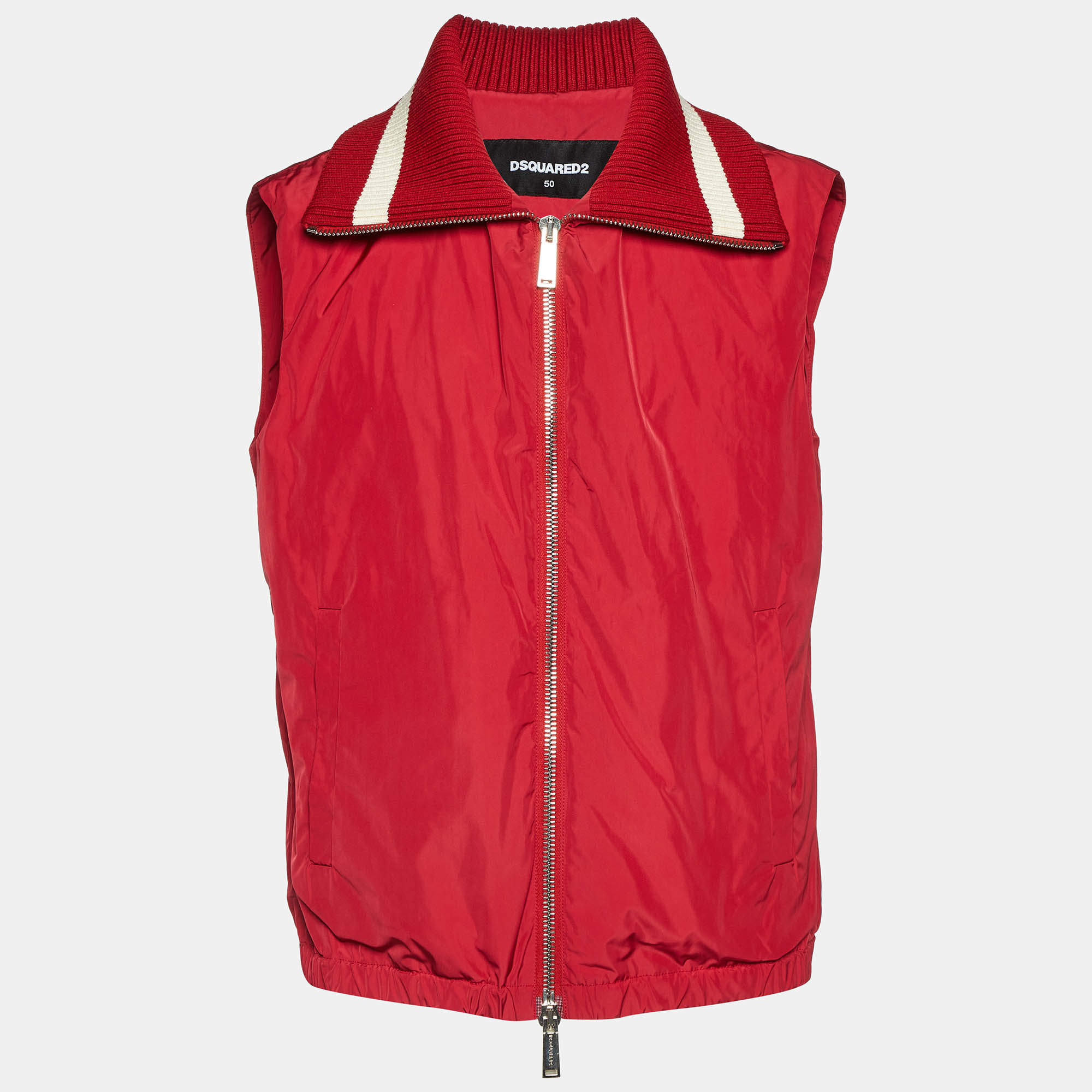 Dsquared2 Red Zip Up Gilet L
