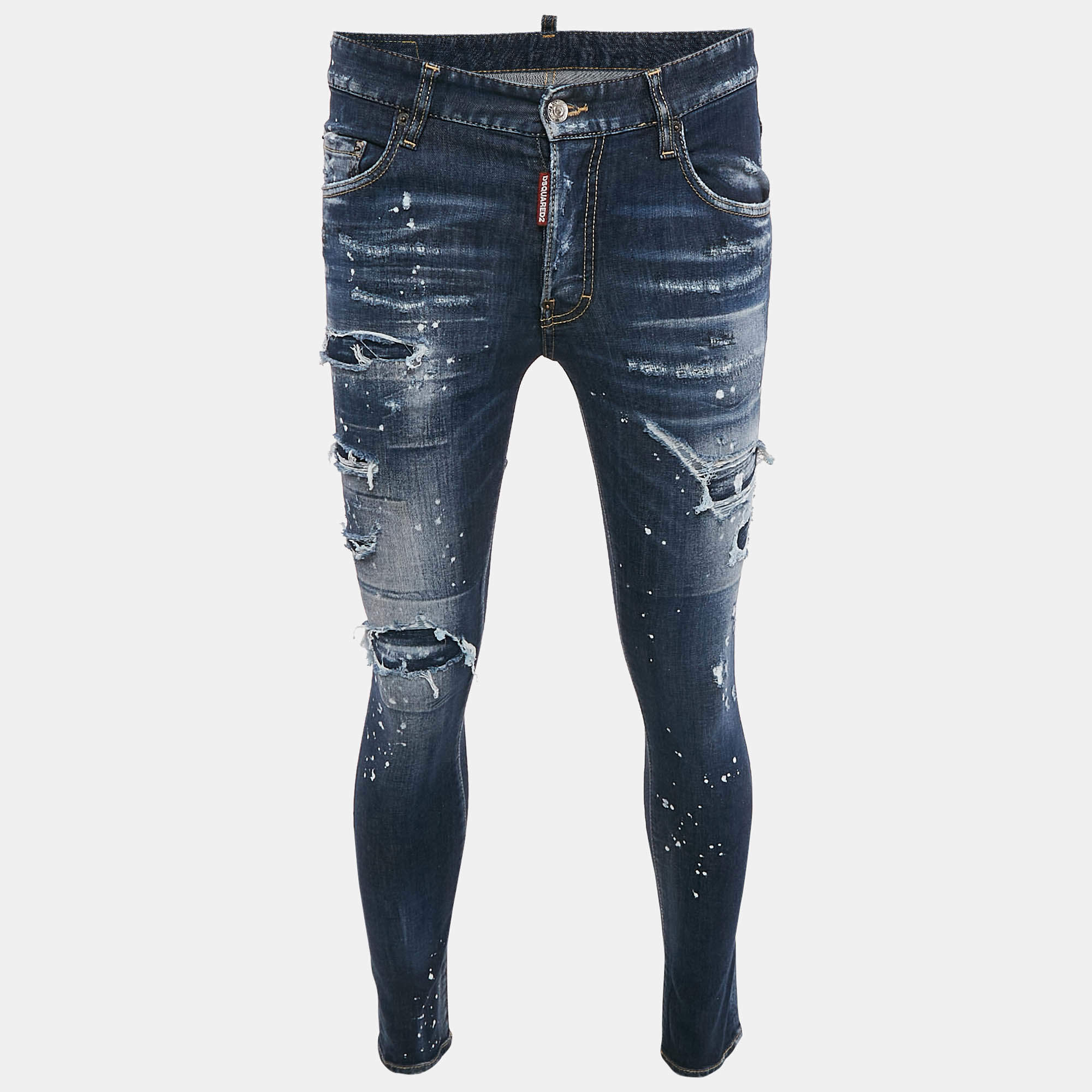 Dsquared2 Blue Distressed Denim Super Twinky Jeans S Waist 32"