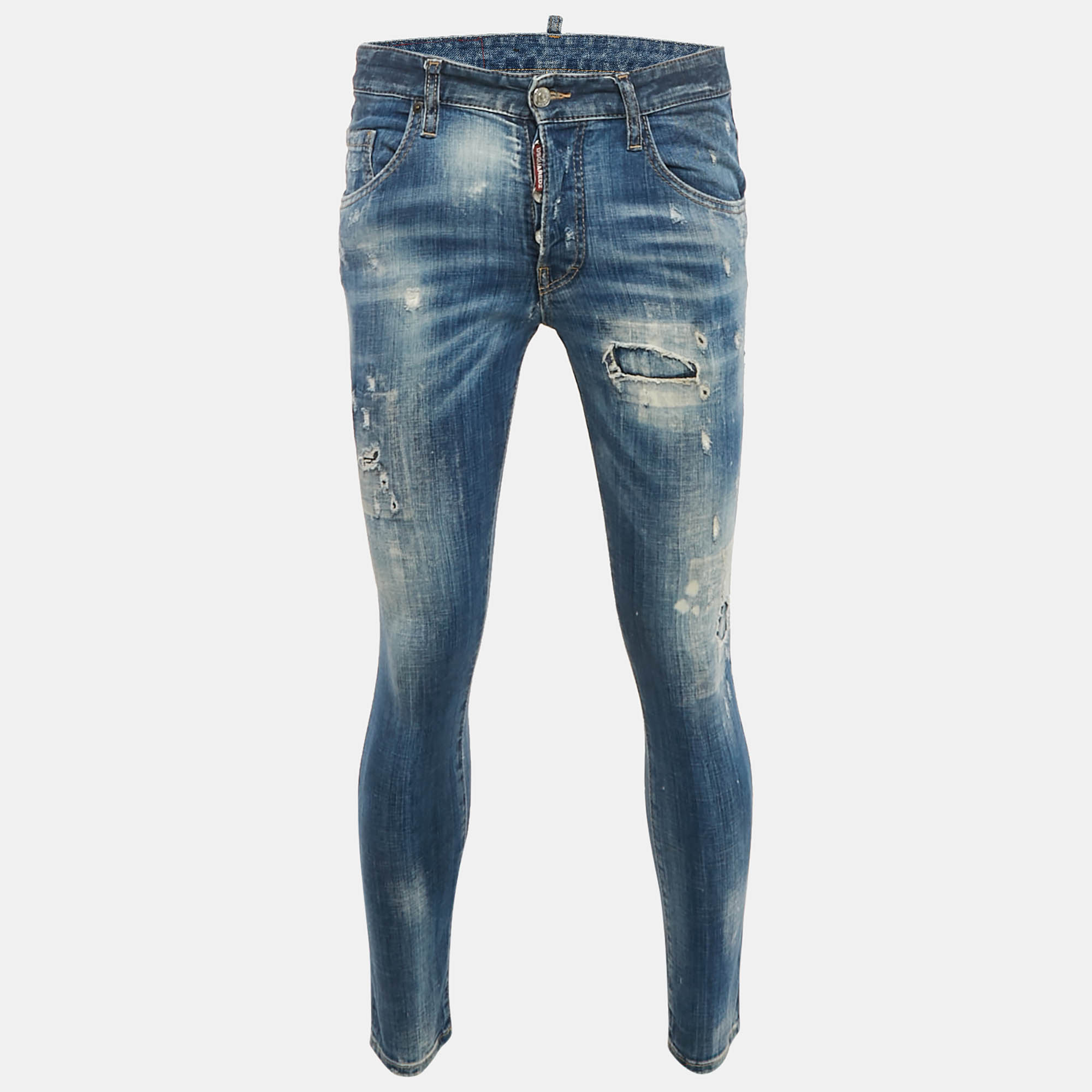 Dsquared2 Blue Distressed Denim Jeans S Waist 33"