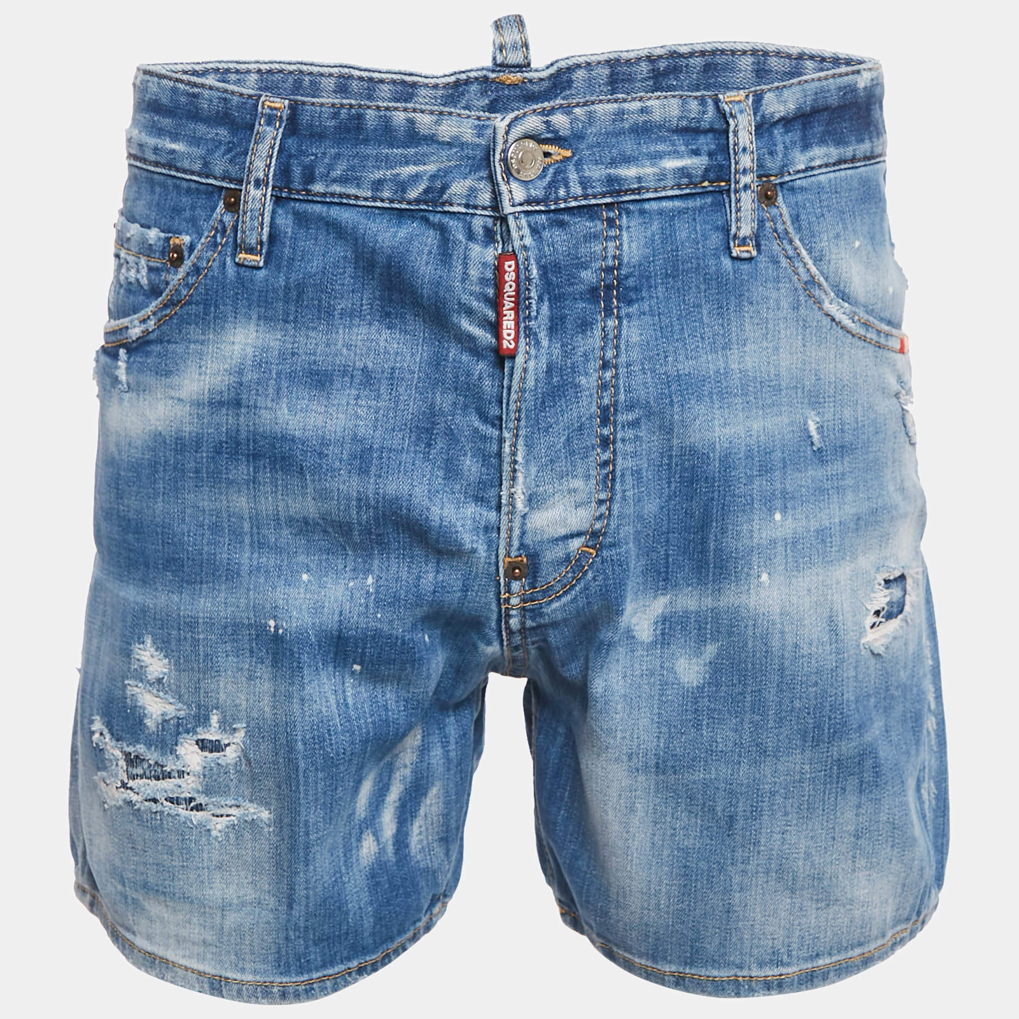 Dsquared2 Blue Distressed Denim Shorts M 