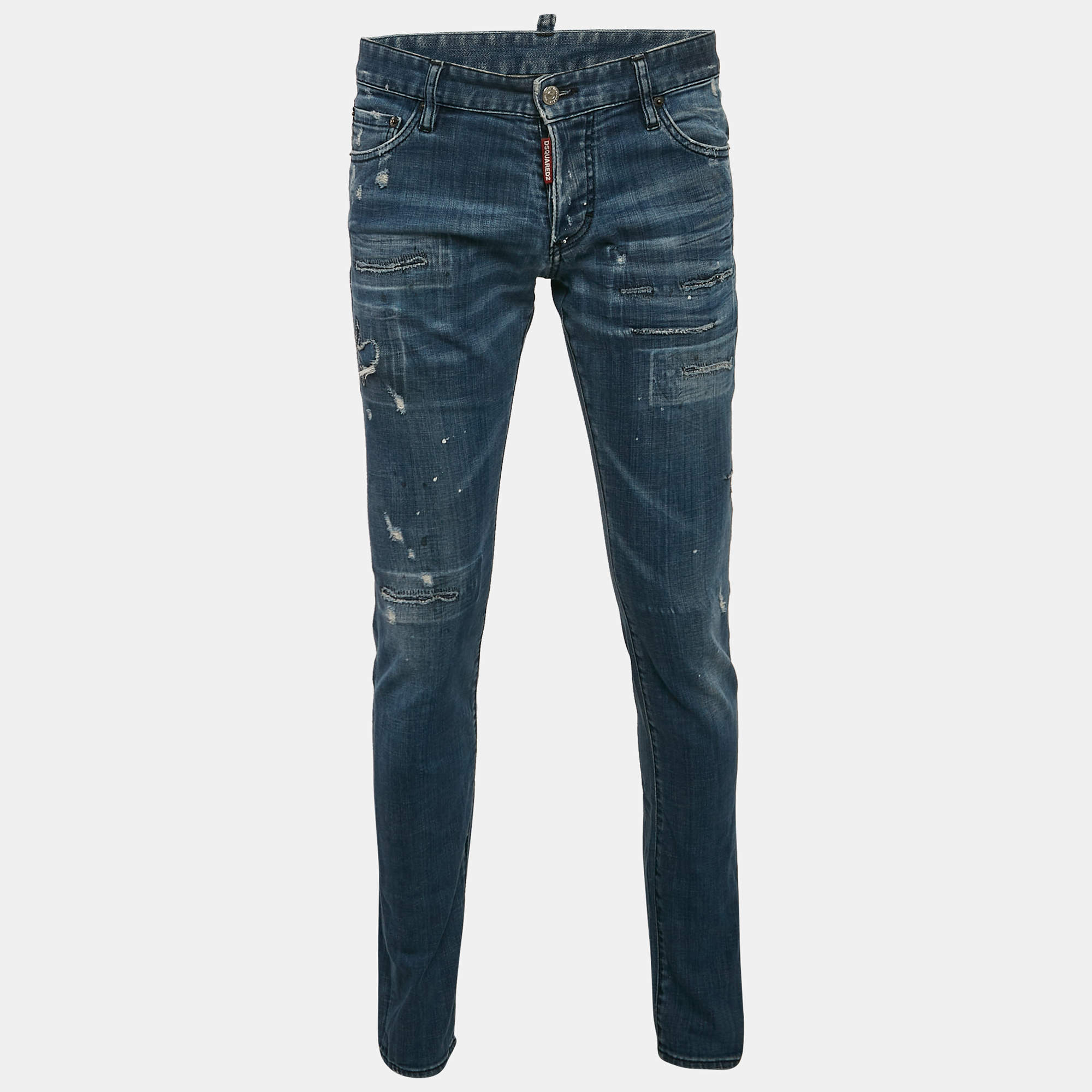 Dsquared2 Blue Distressed Denim Slim Fit Jeans L Waist 50"