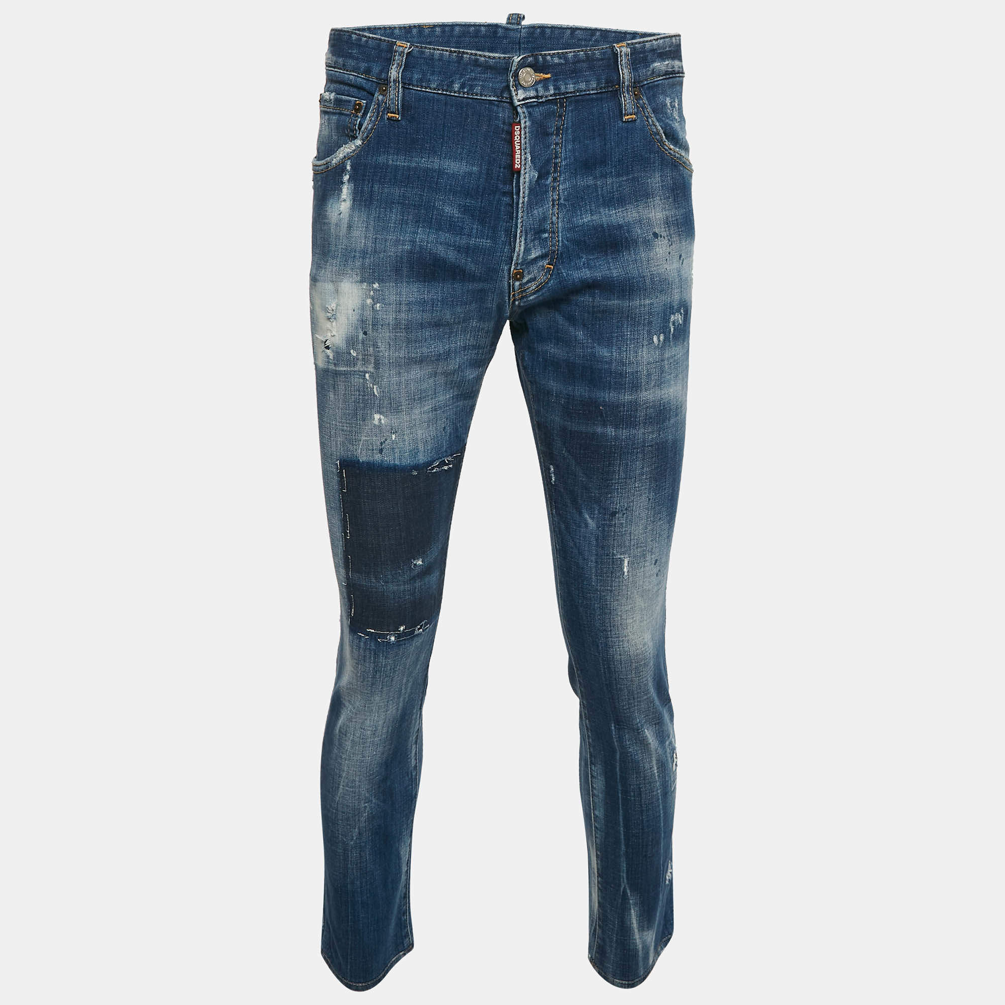 Dsquared2 Blue Distressed Denim Cool Guy Jeans XL Waist 34"