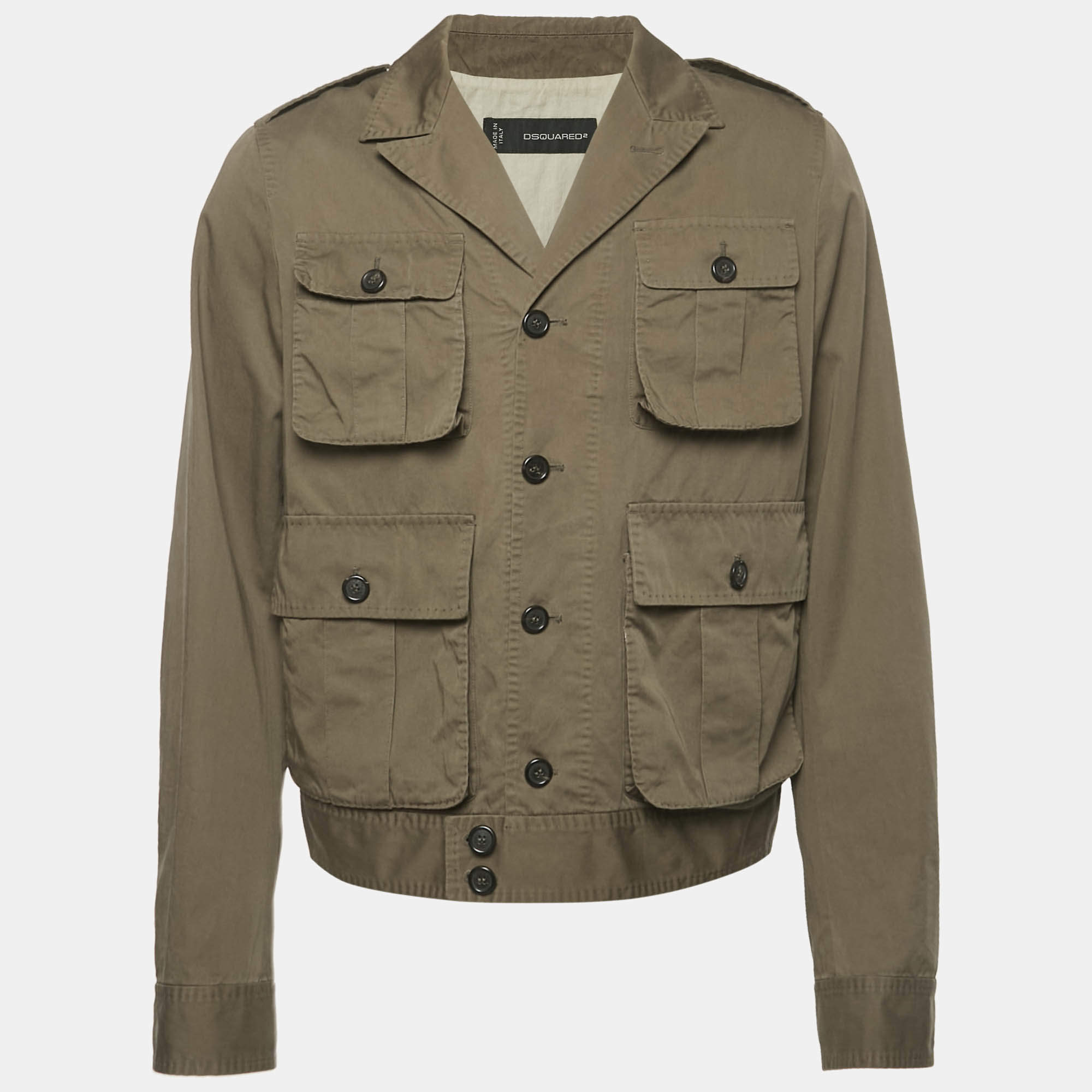 Pre Owned Dsquared2 Green Cotton Safari Jacket XXL