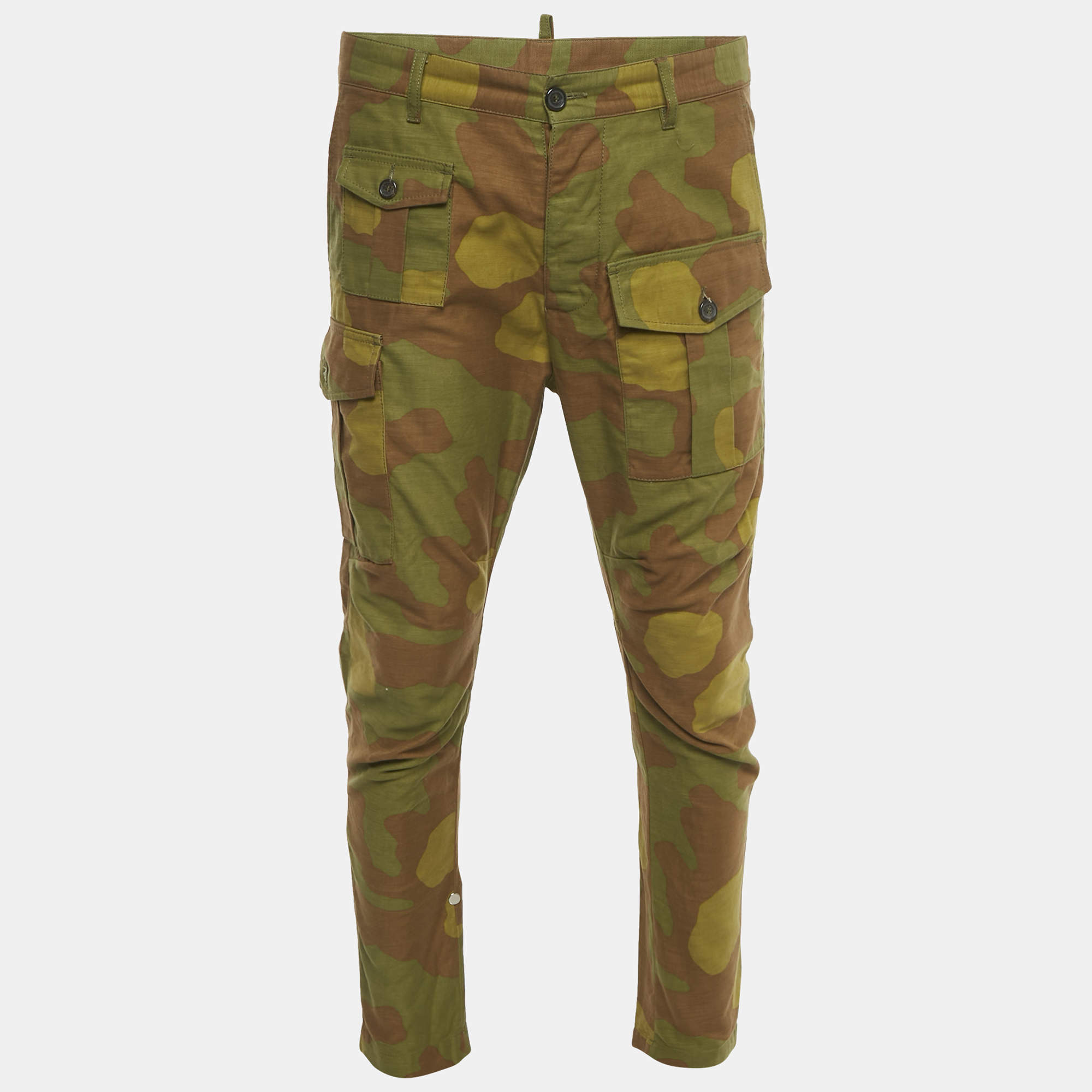 Pre Owned Dsquared2 Multicolor Camo Print Cotton Cargo Pants M