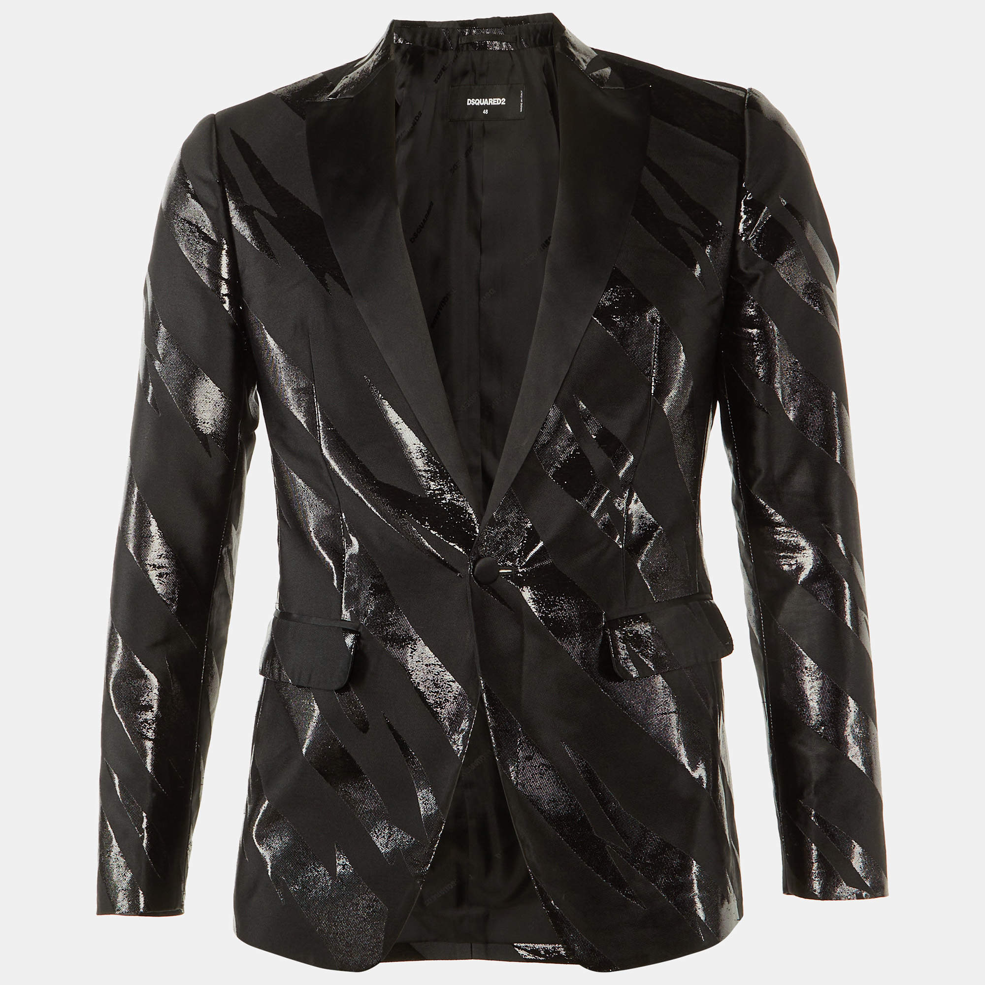 Pre Owned Dsquared2 Black Lurex Silk Evening Jacket M