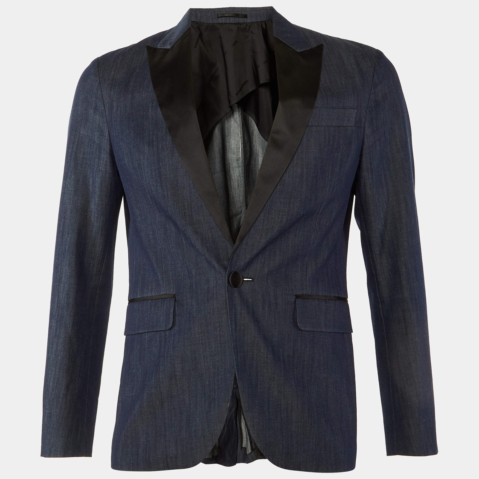 Pre Owned Dsquared2 Dark Blue Cotton Tokyo Tailored Jacket M