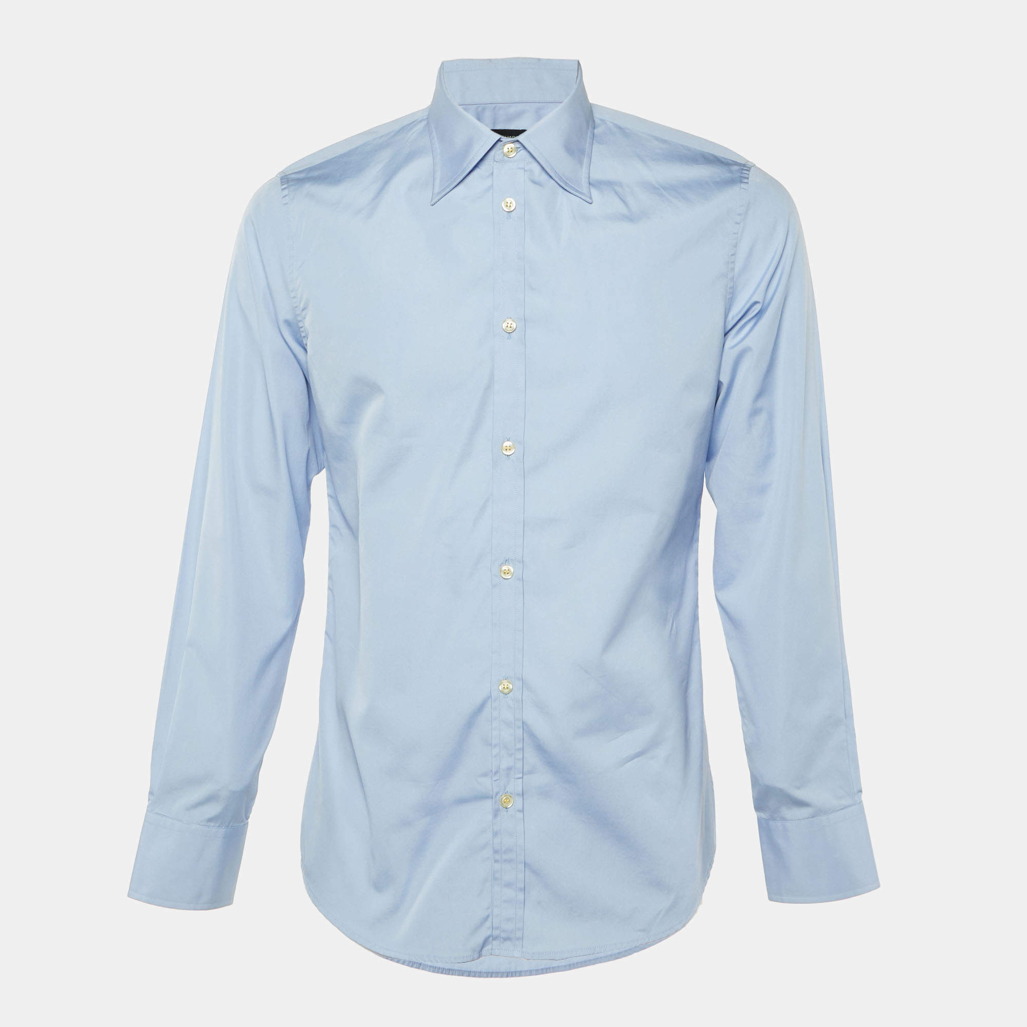 Pre Owned Dsquared2 Blue Cotton Long Sleeve Shirt L