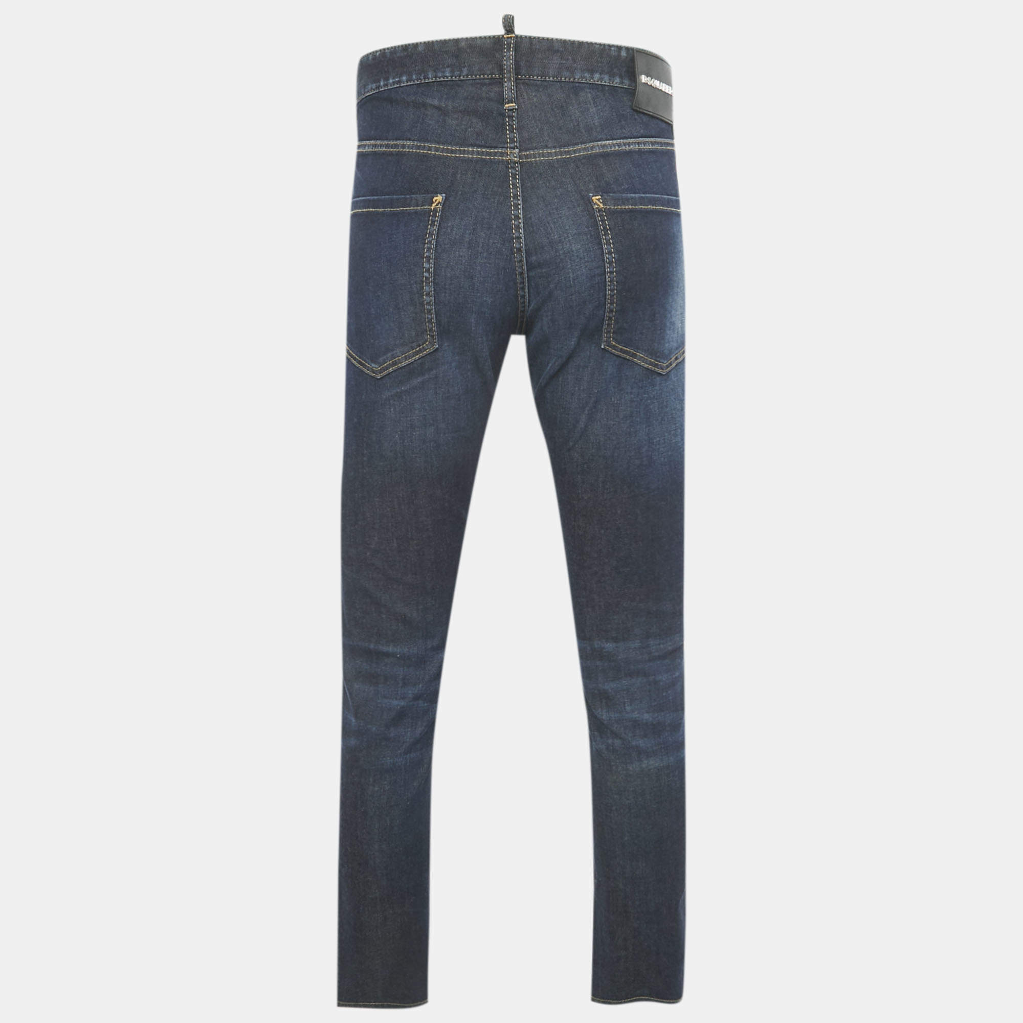 Pre Owned Dsquared2 Dark Blue Denim Cool Guy Jeans XL Waist 36"