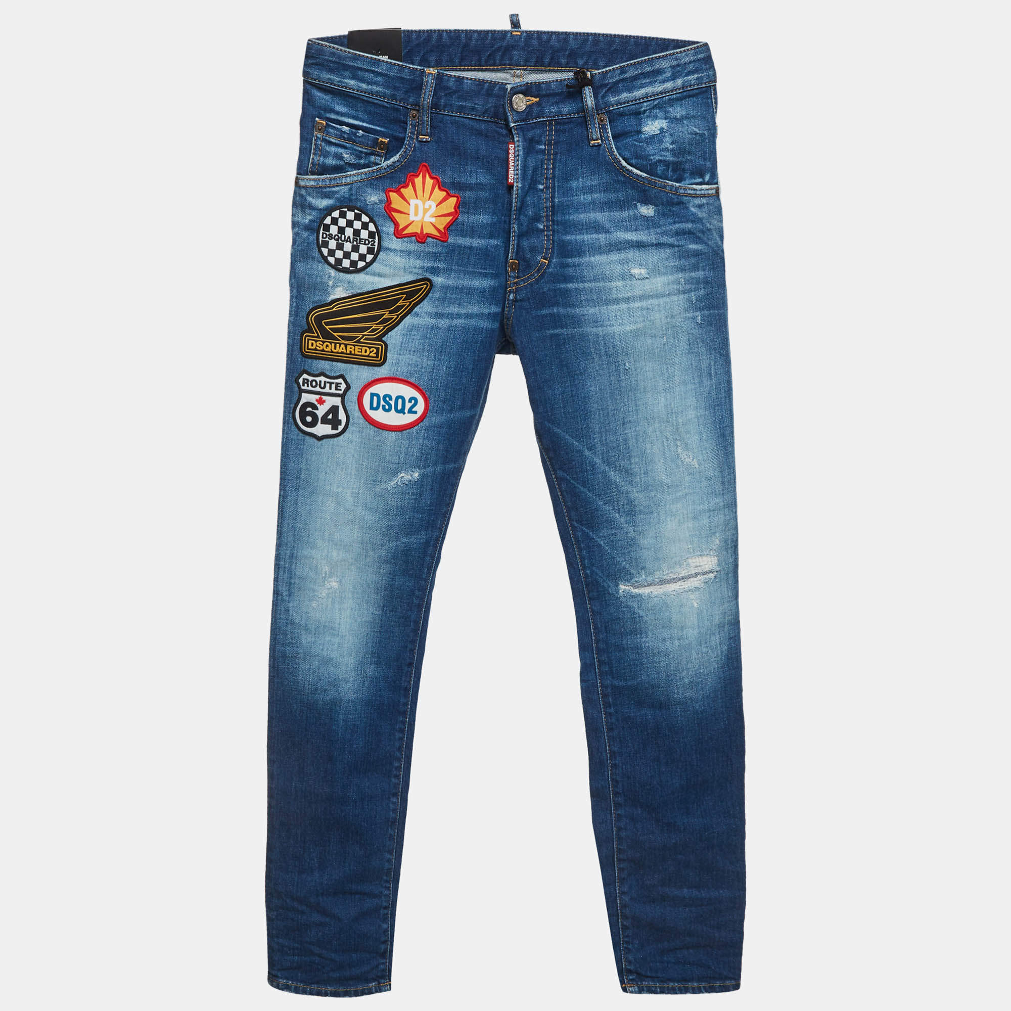 مملوكة مسبقًا Dsquared2 Blue Denim Skater Jeans S/Waist 32"