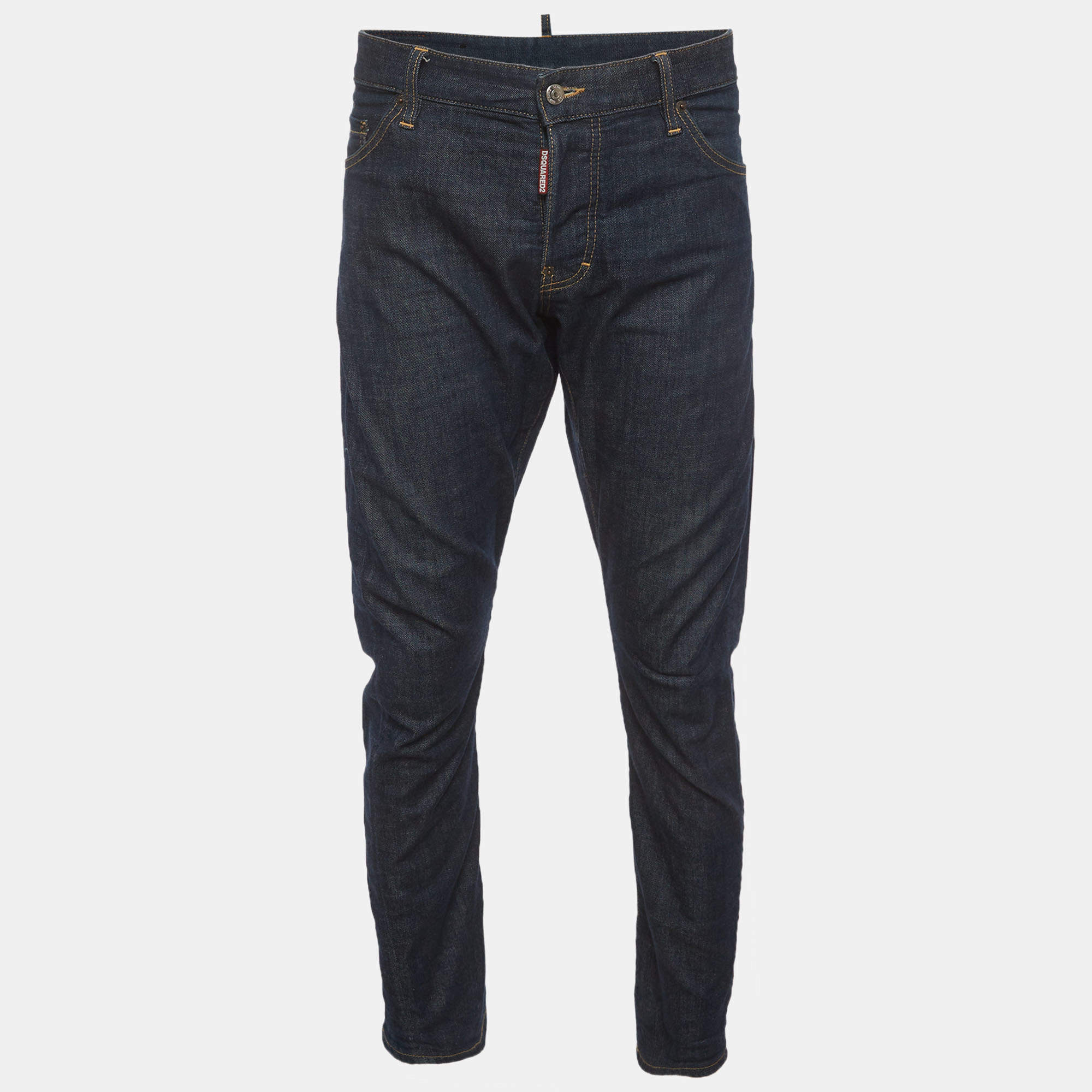 Pre Owned Dsquared2 Blue Denim Deanandan Embroidered Jeans XXL/Waist 40"