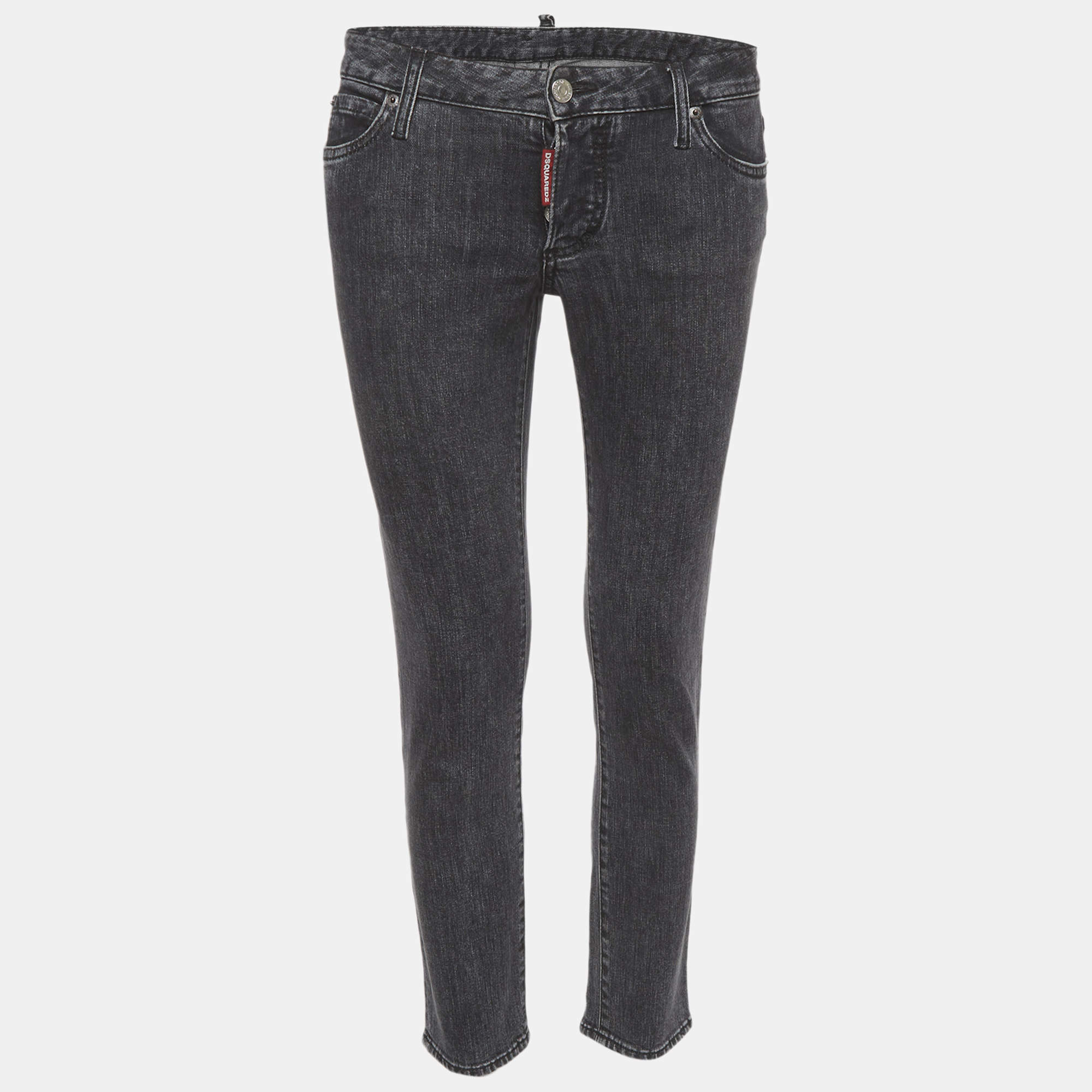 Pre Owned Dsquared2 Black Denim Low Waist Jeans S/Waist 30"