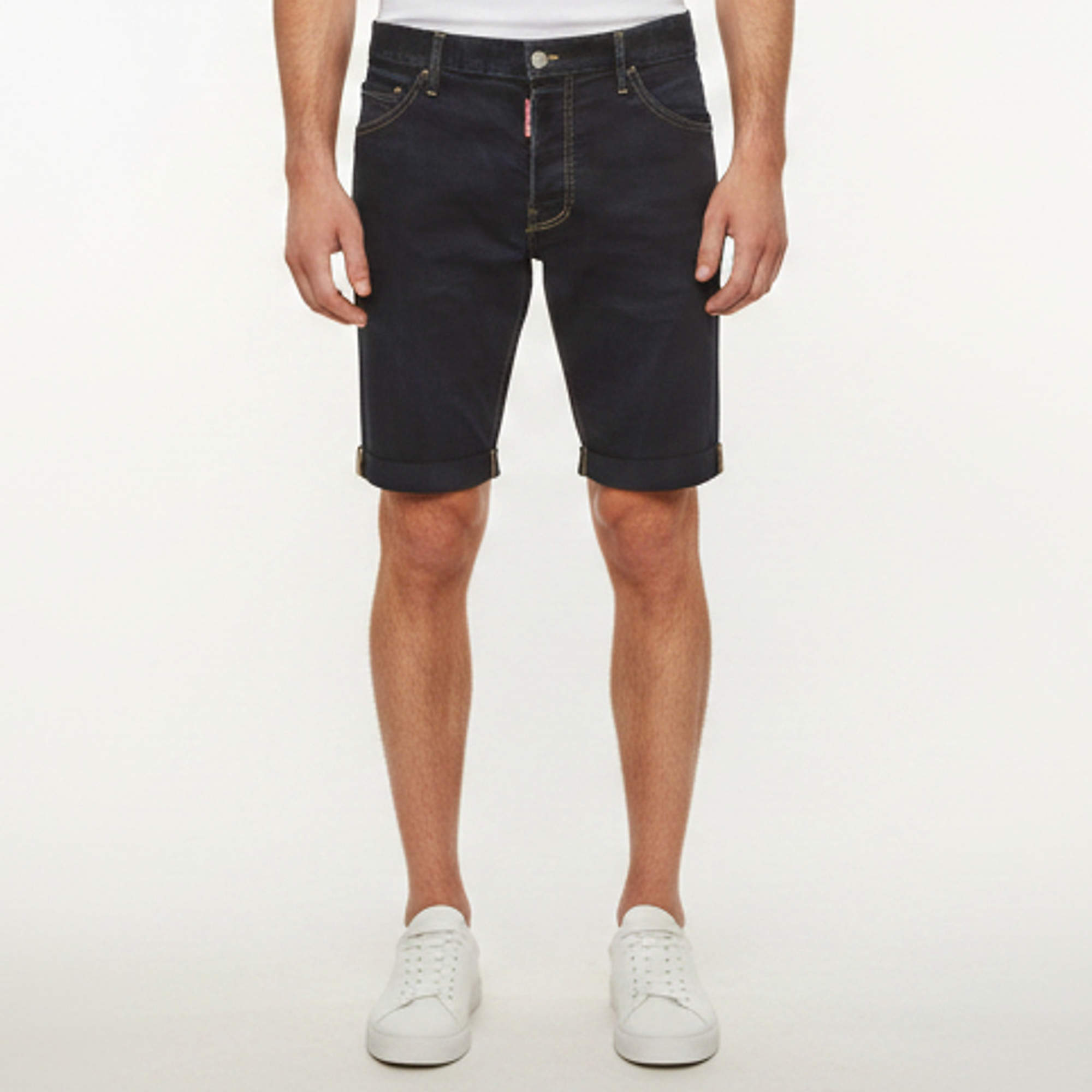 Pre Owned Dsquared2 Navy Blue Denim Regular Fit Short Jeans /Waist 35"