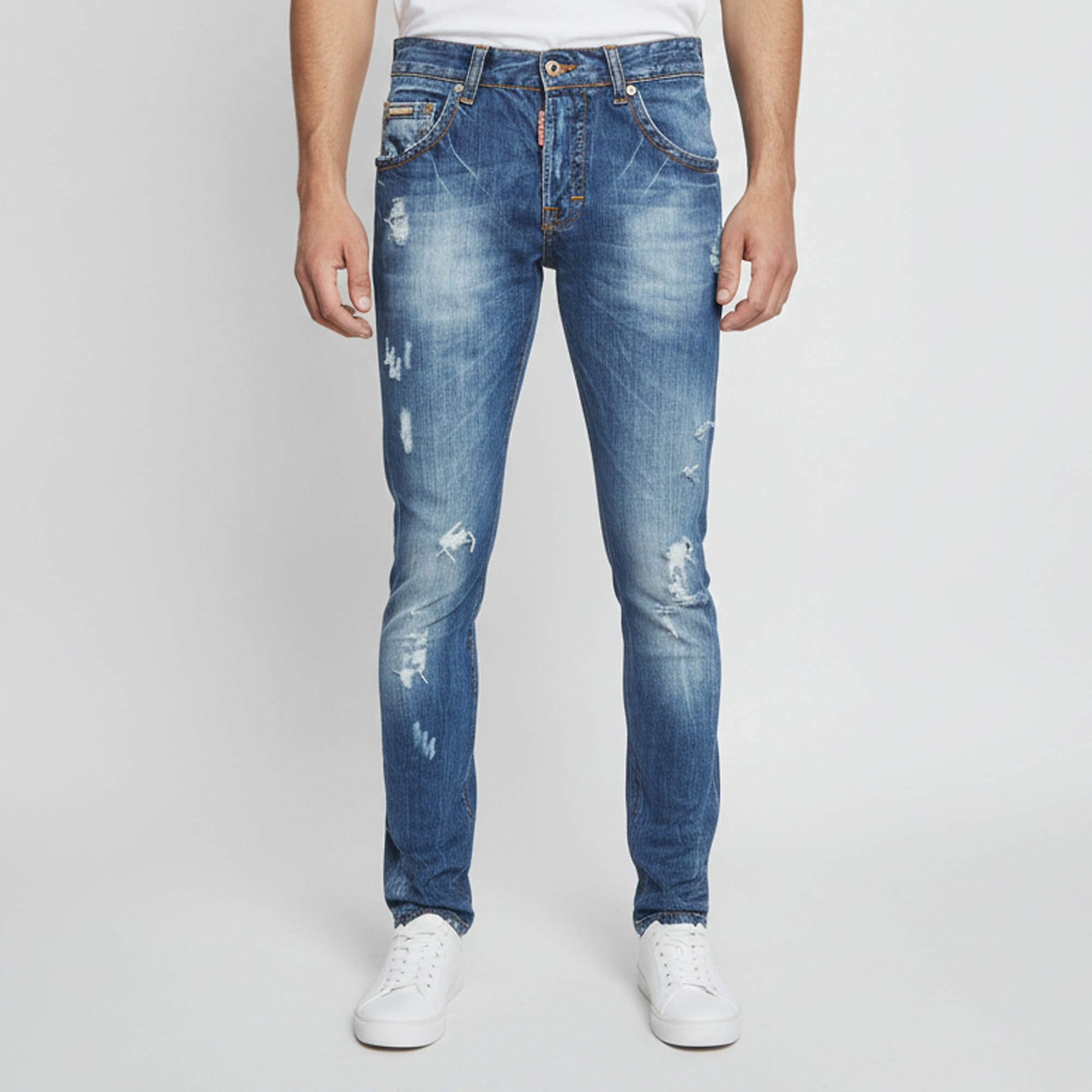 مملوكة مسبقًا Dsquared2 Blue Denim Distressed Jeans XS/Waist 32"