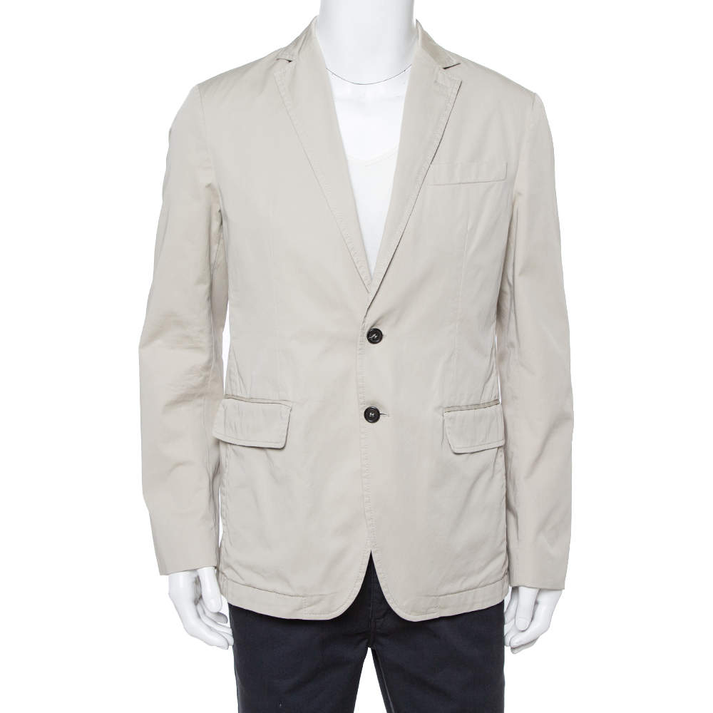 Dsquared2 Capri Beige Cotton Button Front Jacket XL