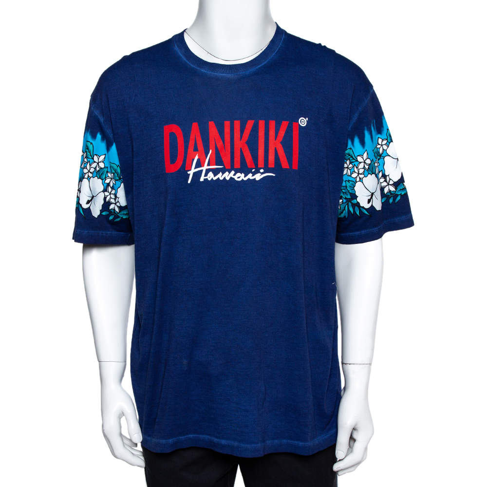 Pre Owned Dsquared2 Blue Dankiki Print Hetero Guy Fit T-Shirt XXL