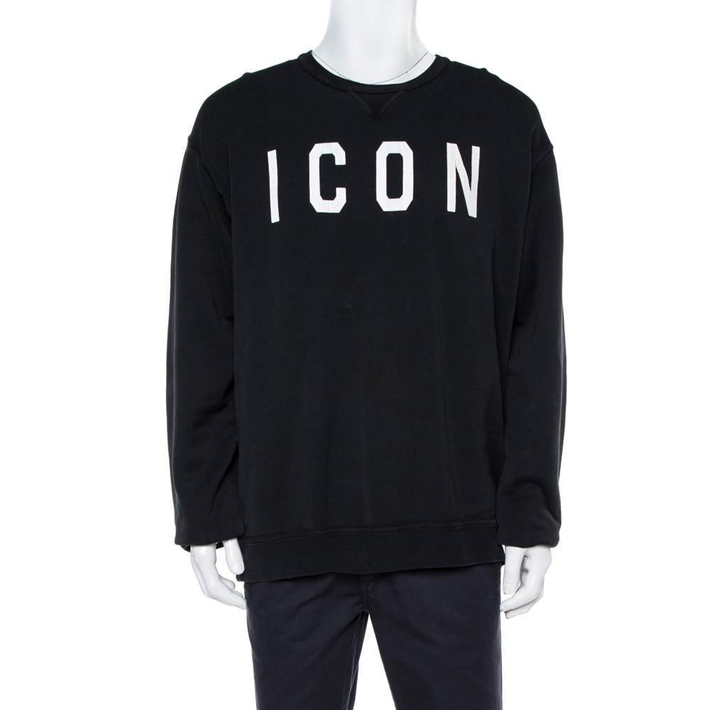 Dsquared2 Black Icon Print Cotton Cool Fit Sweatshirt XXL