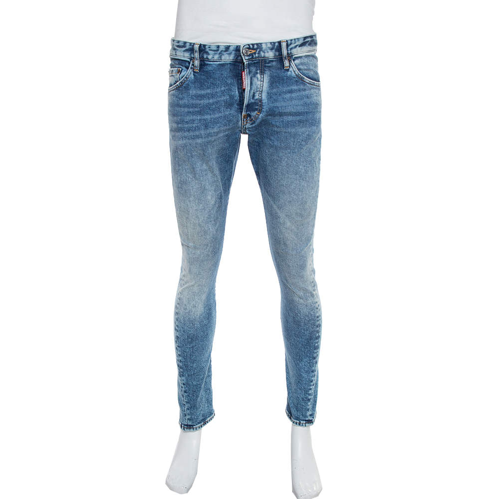 Pre Owned Dsquared2 Blue Denim Twist Jeans M