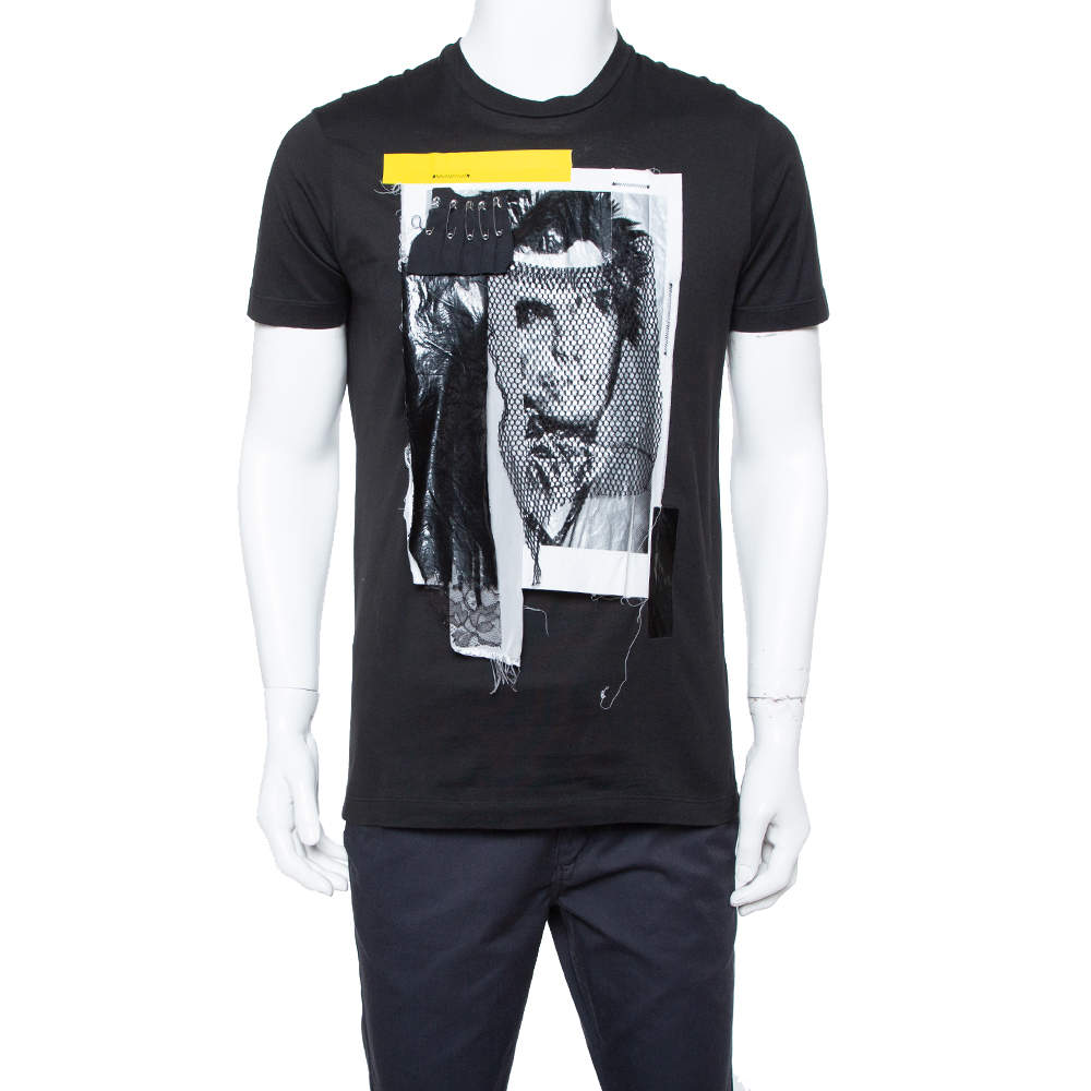 Pre Owned Dquared2 Black Dean Vicious Graphic Printed Cotton Crewneck T Shirt M