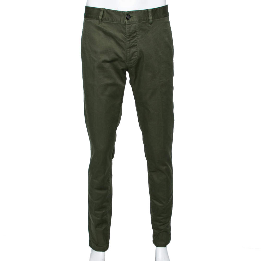 Dsquared2 Green Cotton tapered Leg Pants L