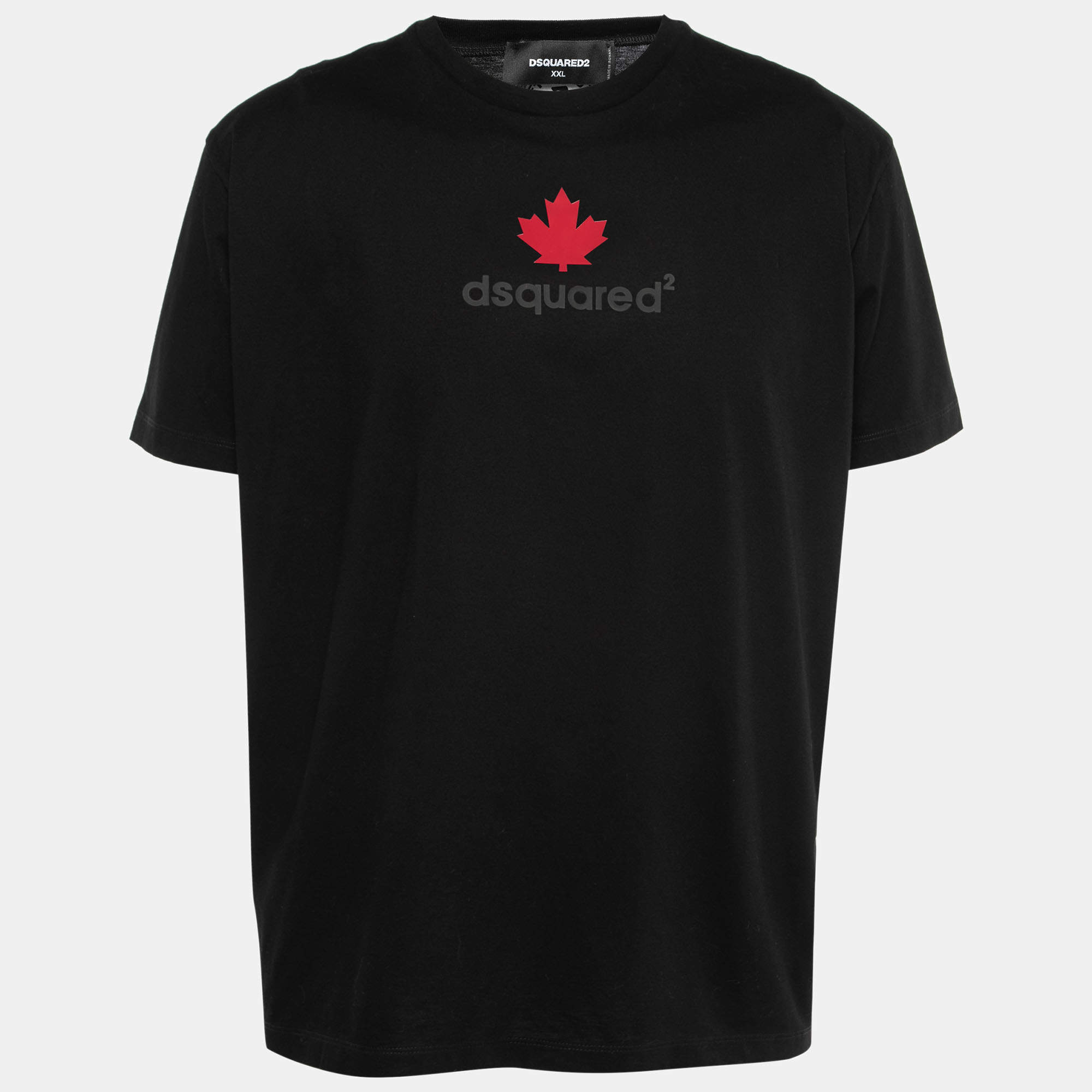 Dsquared2 Black Logo Appliqued Cotton Short Sleeve T-Shirt M