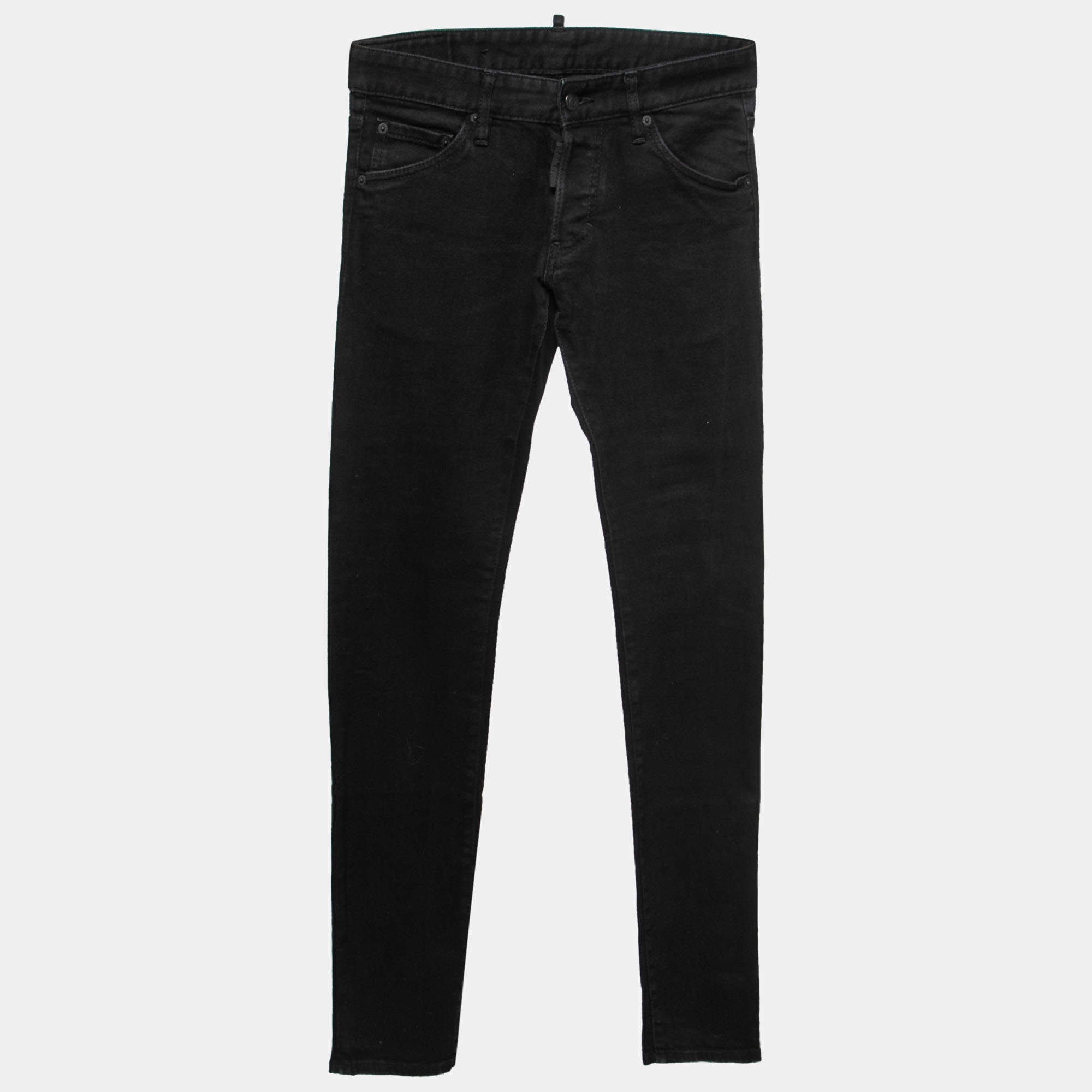Pre Owned Dsquared2 Black Denim Skinny Jeans M Waist 33"