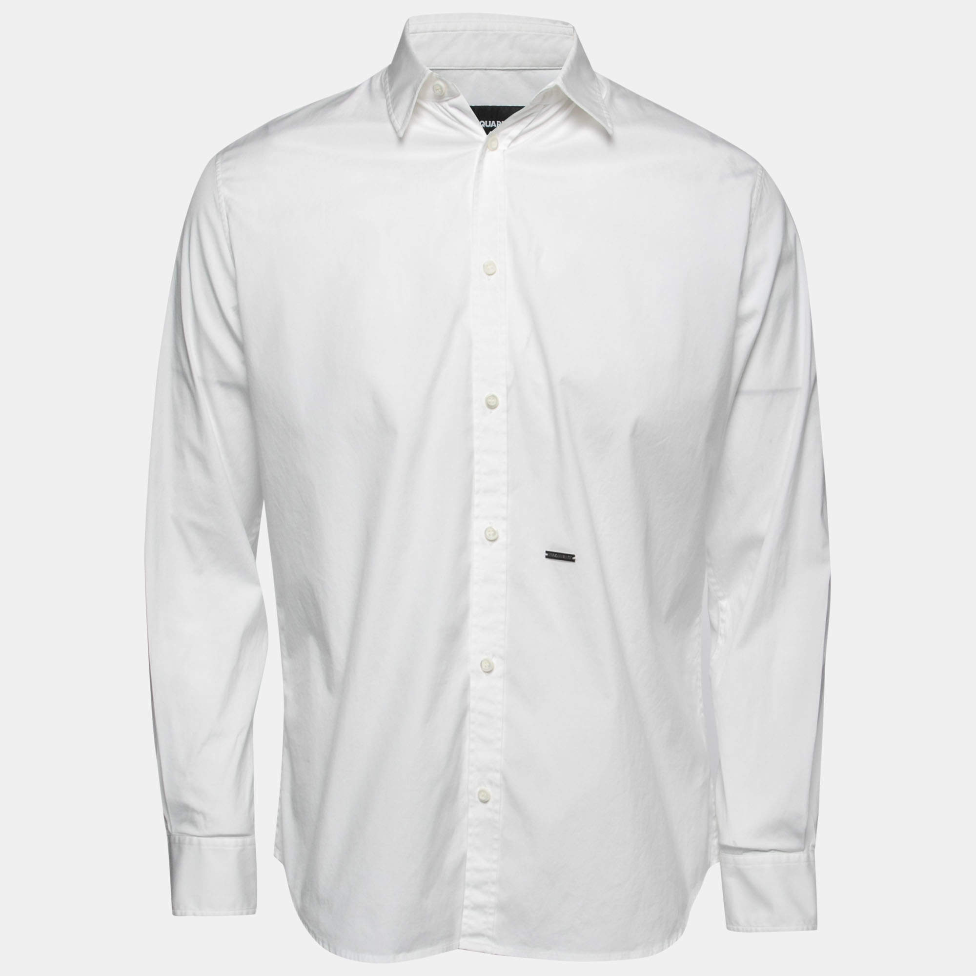 Dsquared2 White Cotton Button Front Shirt XL