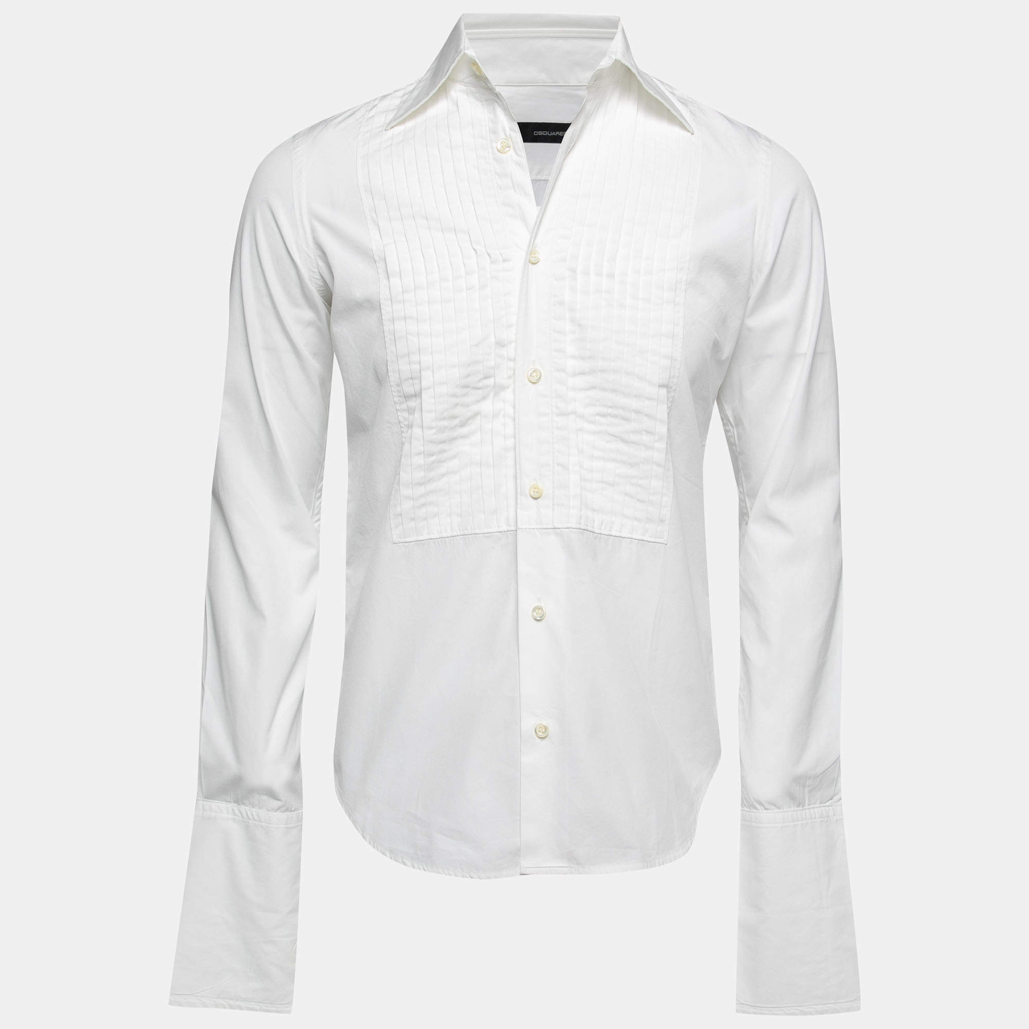 Dsquared2 White Cotton Tuxedo Shirt S