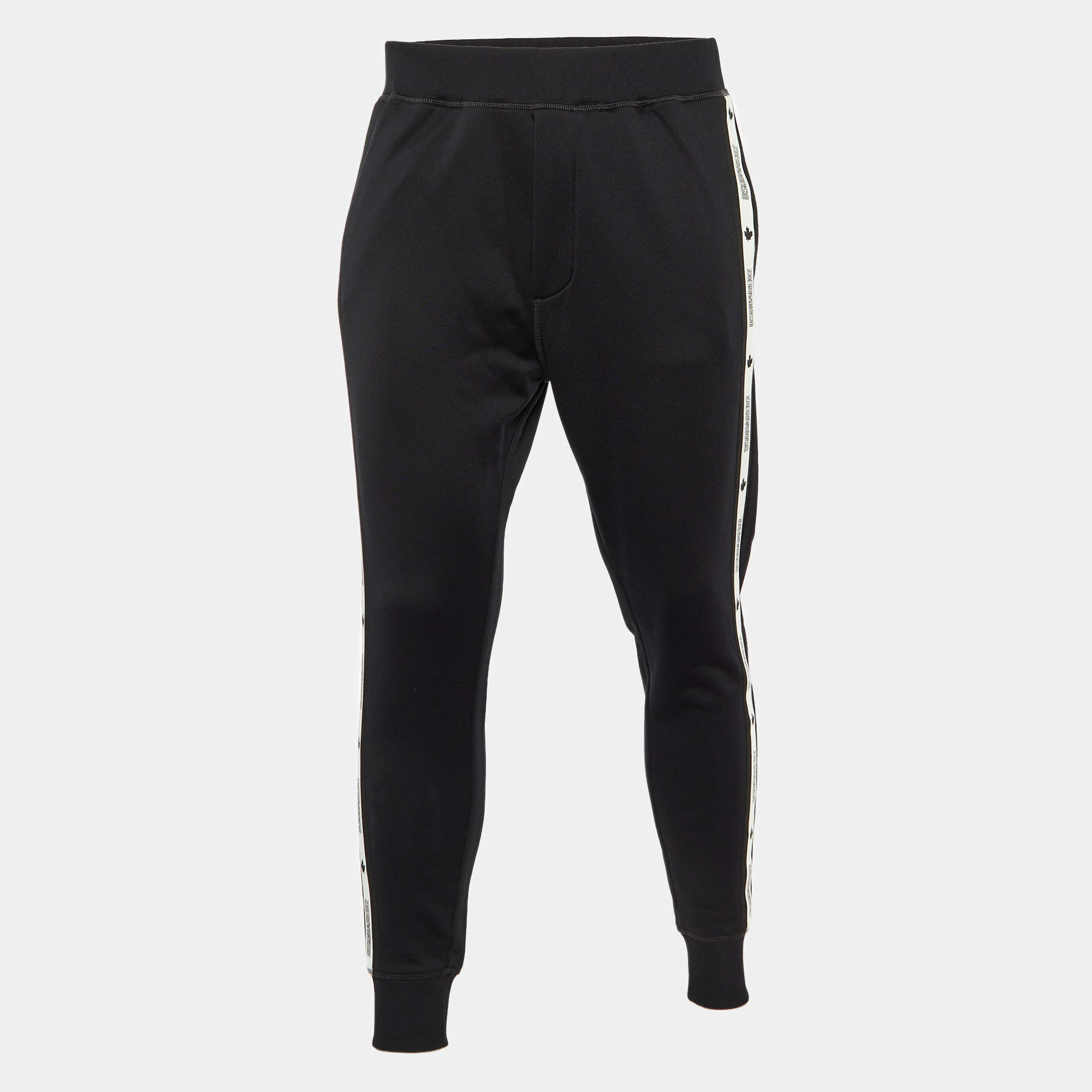 Dsquared2 Black Logo Print Knit Joggers S