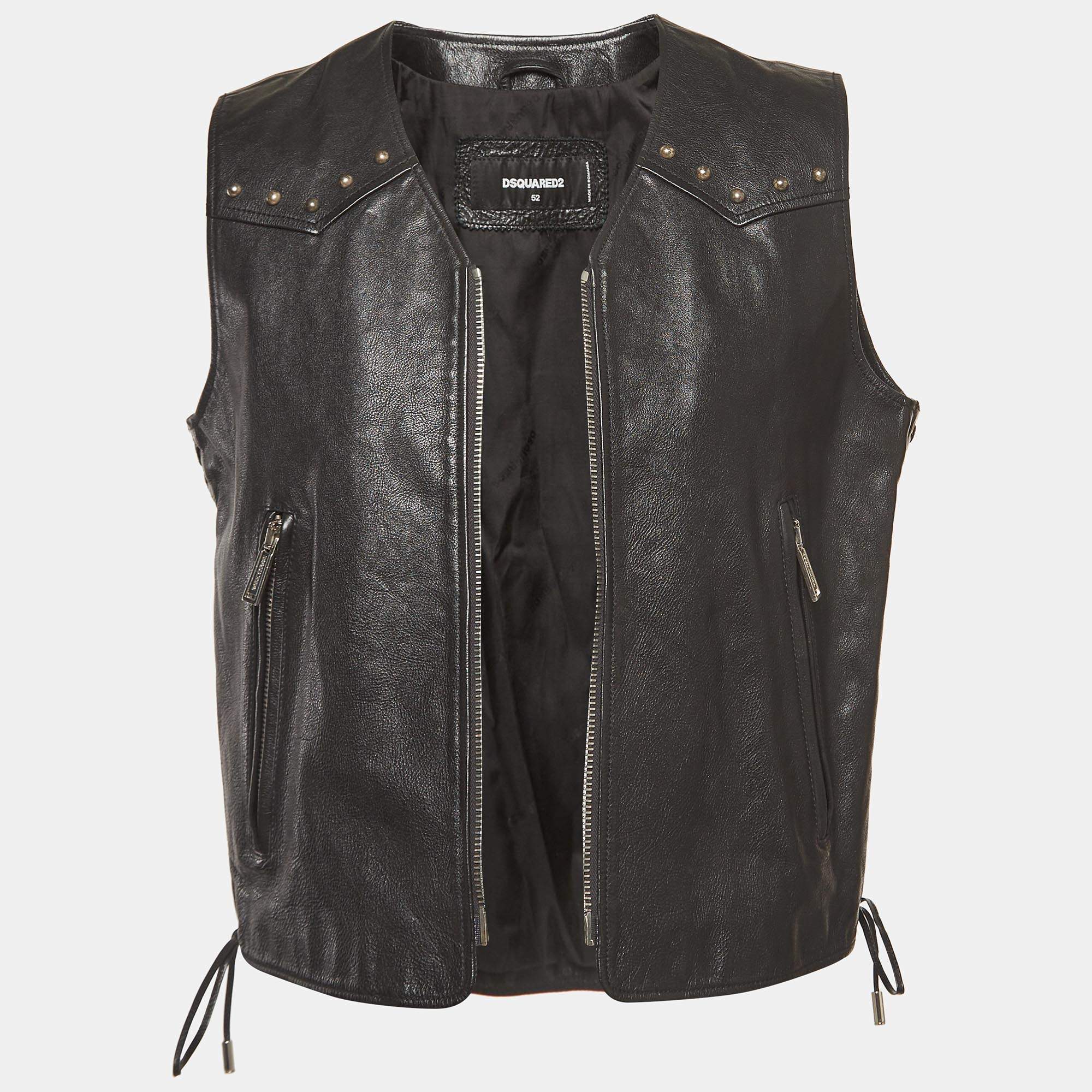 Leather vest Dsquared2 - SchaferandweinerShops Japan