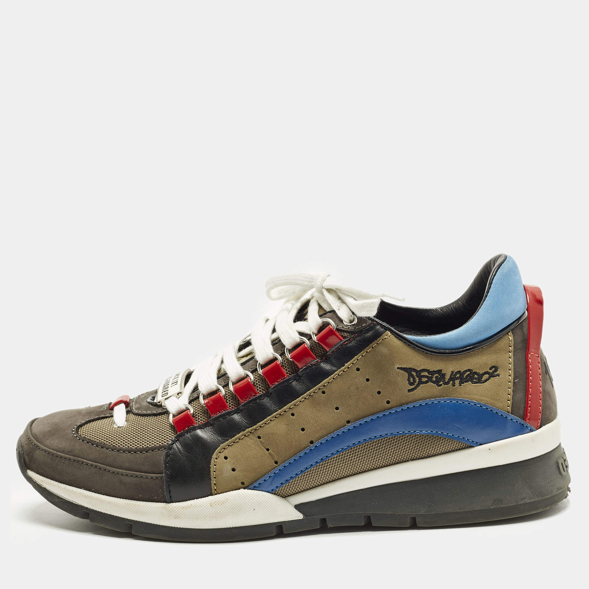 مملوكة مسبقًا Dsquared2 Legendary Size 43 Multicolor Nubuck and Leather Low Top Sneakers