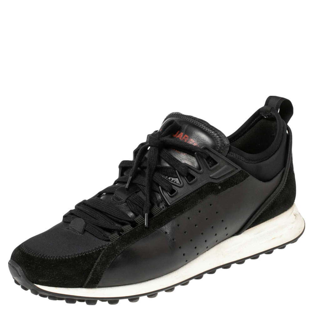 Pre Owned Dsquared2 Black Suede And Leather Monica Lace Up Sneakers Size 43