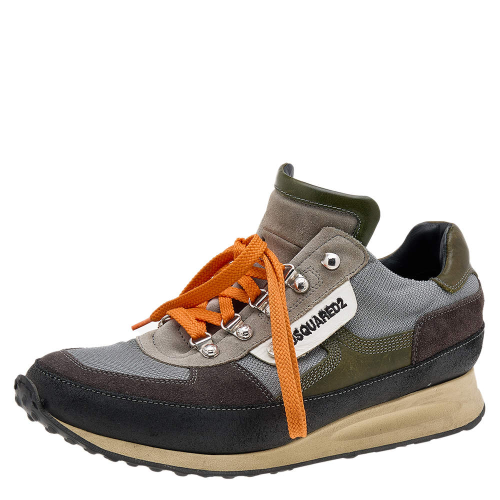 Dsqaured2 Multicolor Leather And Mesh Low Top Sneakers Size 43
