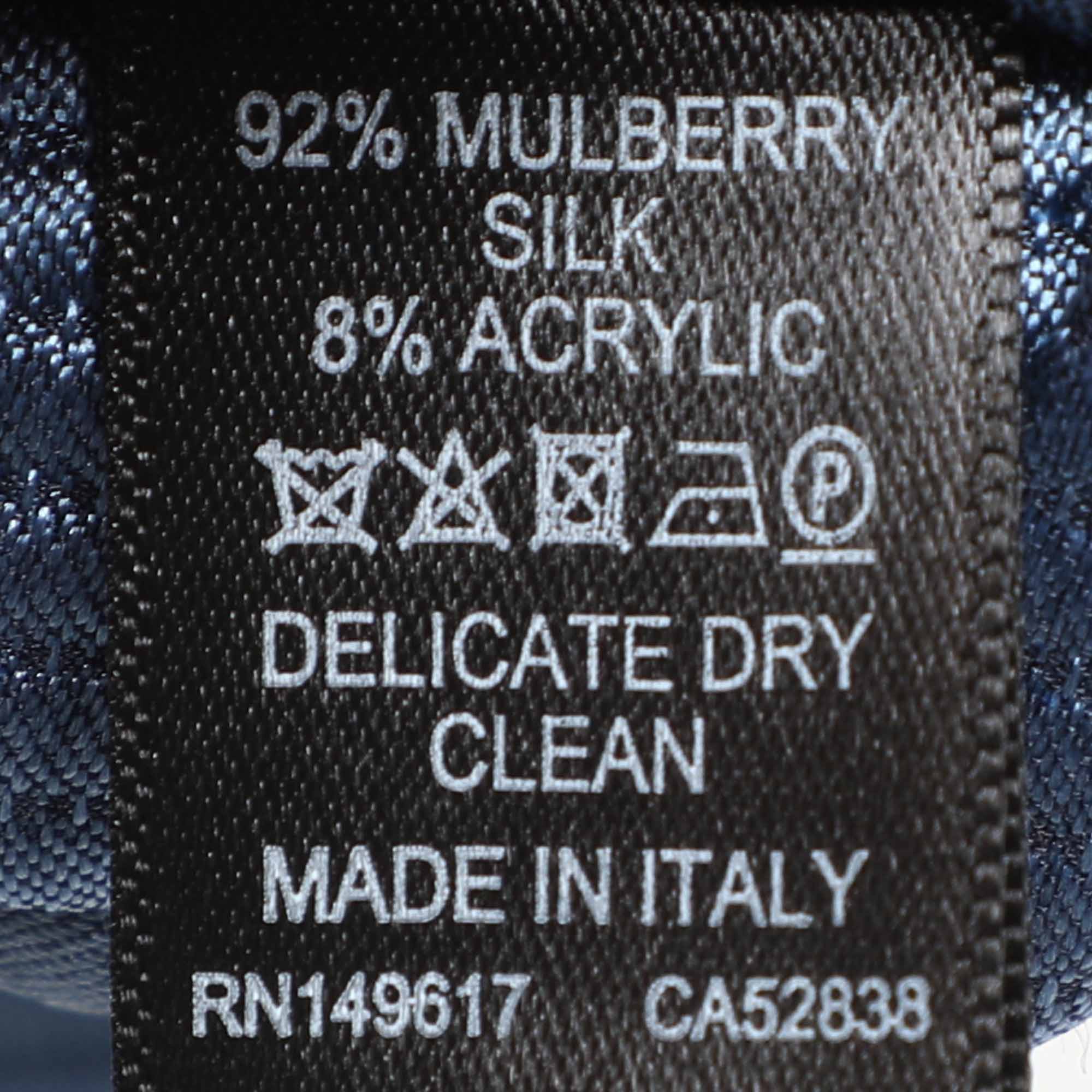 Pre Owned Dunhill Light Blue Silk Herringbone Stripe Woven Tie