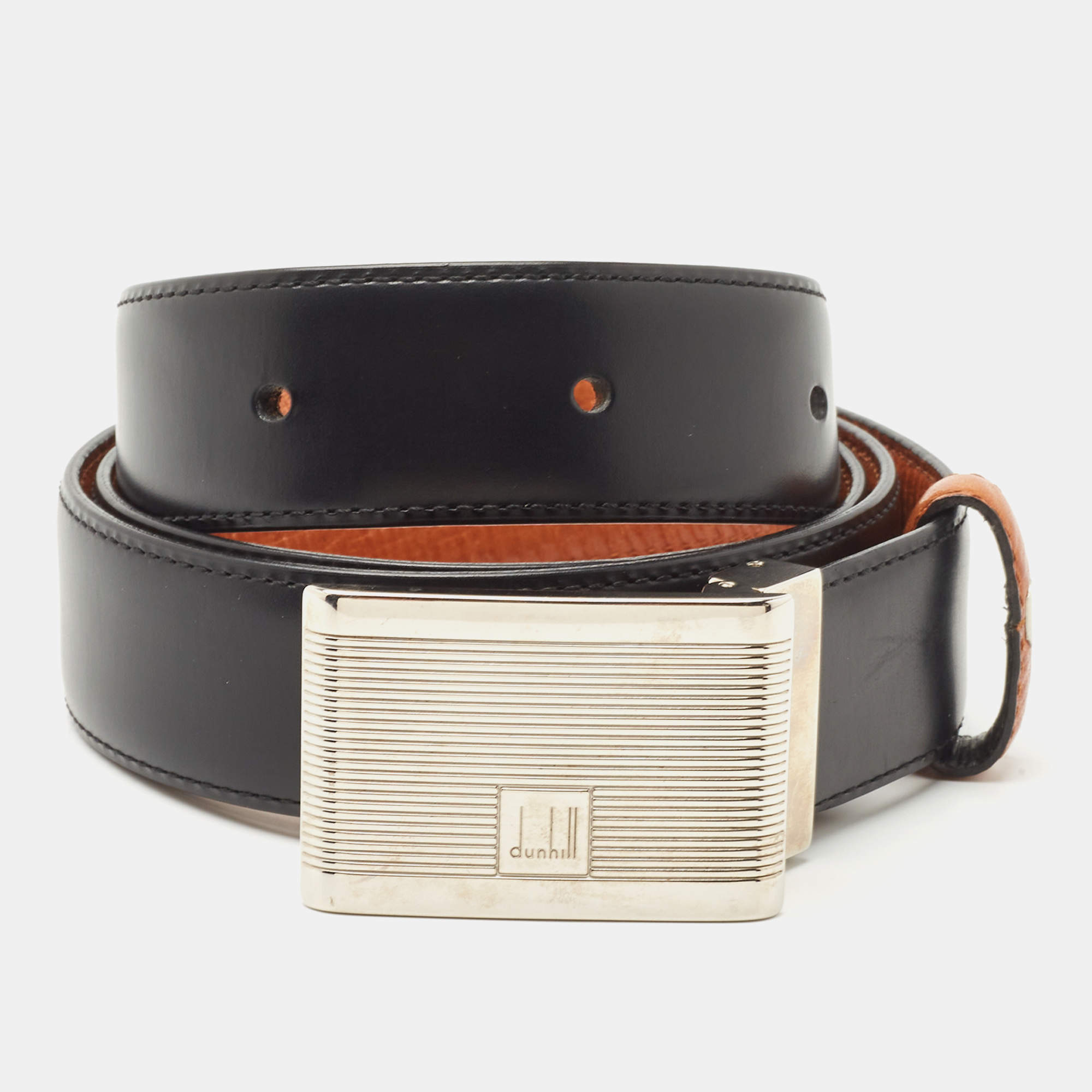 Dunhill Tan Leather Buckle Belt 100CM
