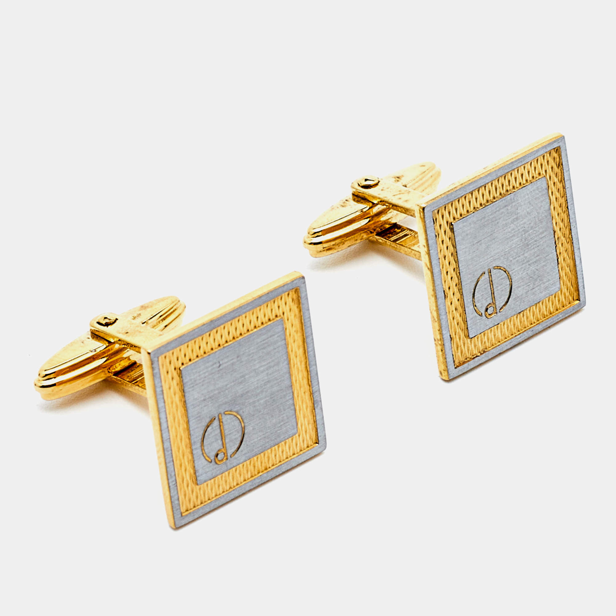 Dunhill Brushed Palladium and Gold Plated Cufflinks