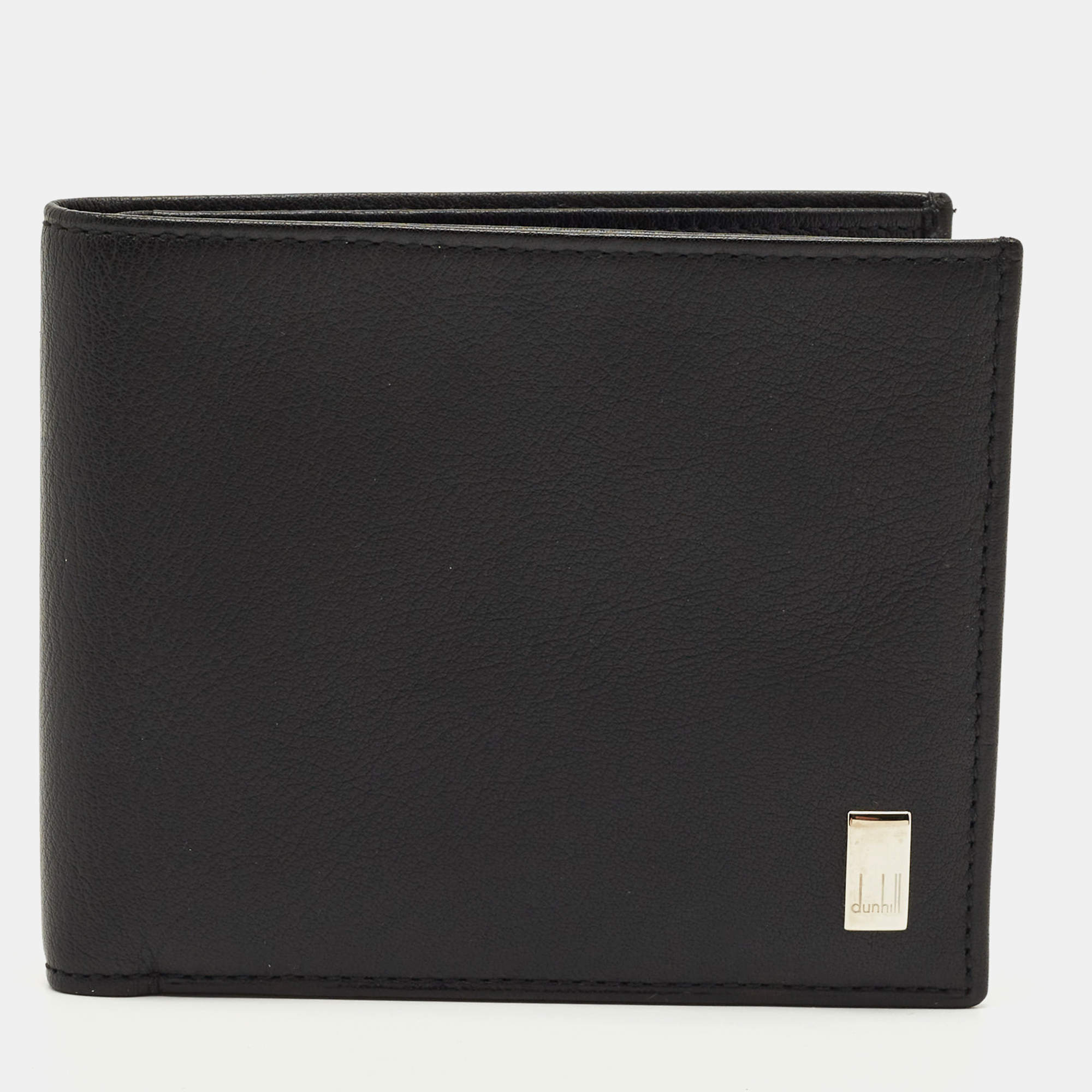 Pre Owned Dunhill Black Leather Bifold Wallet
