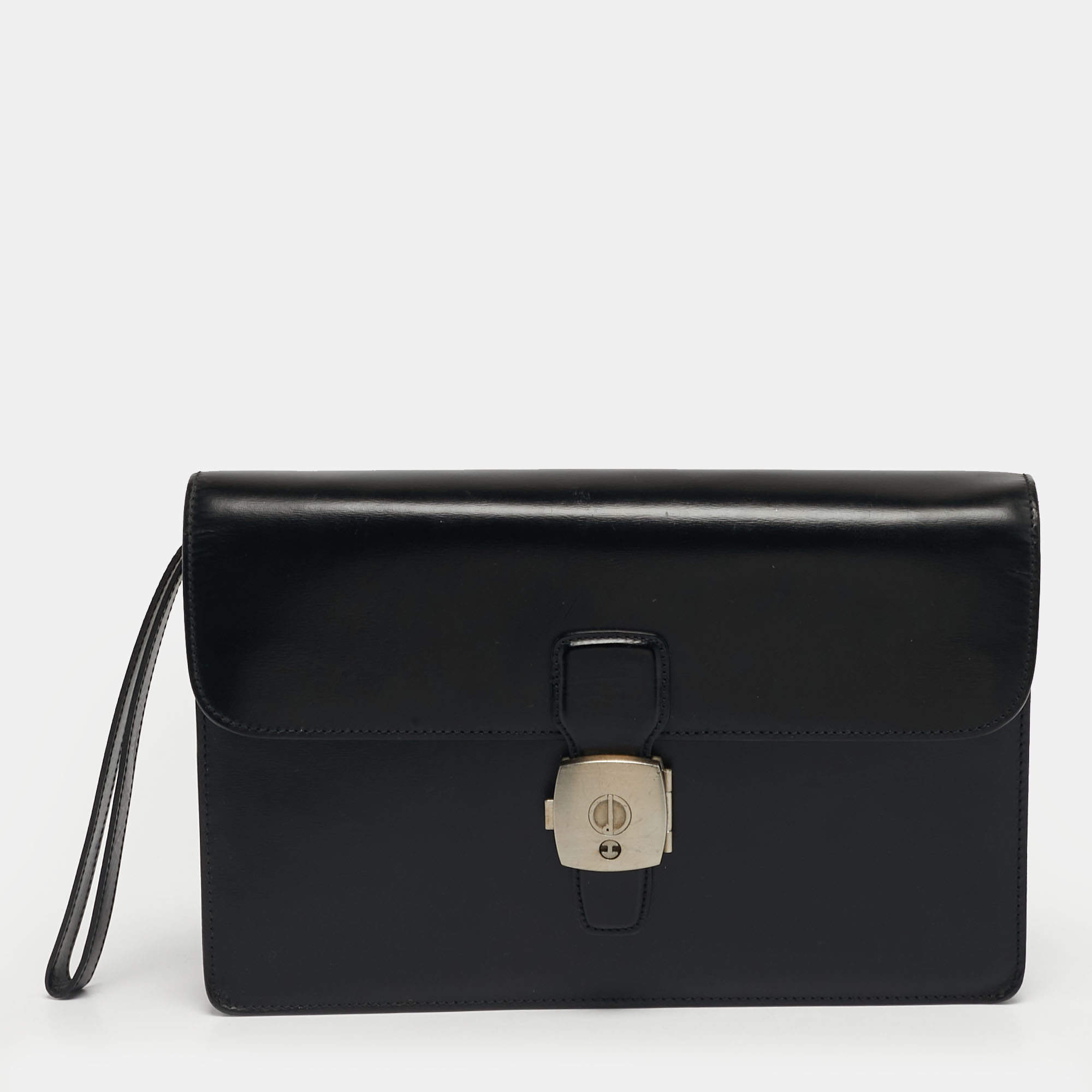 مملوكة مسبقًا حقيبة معصم جلد أسود ألفريد دنهل