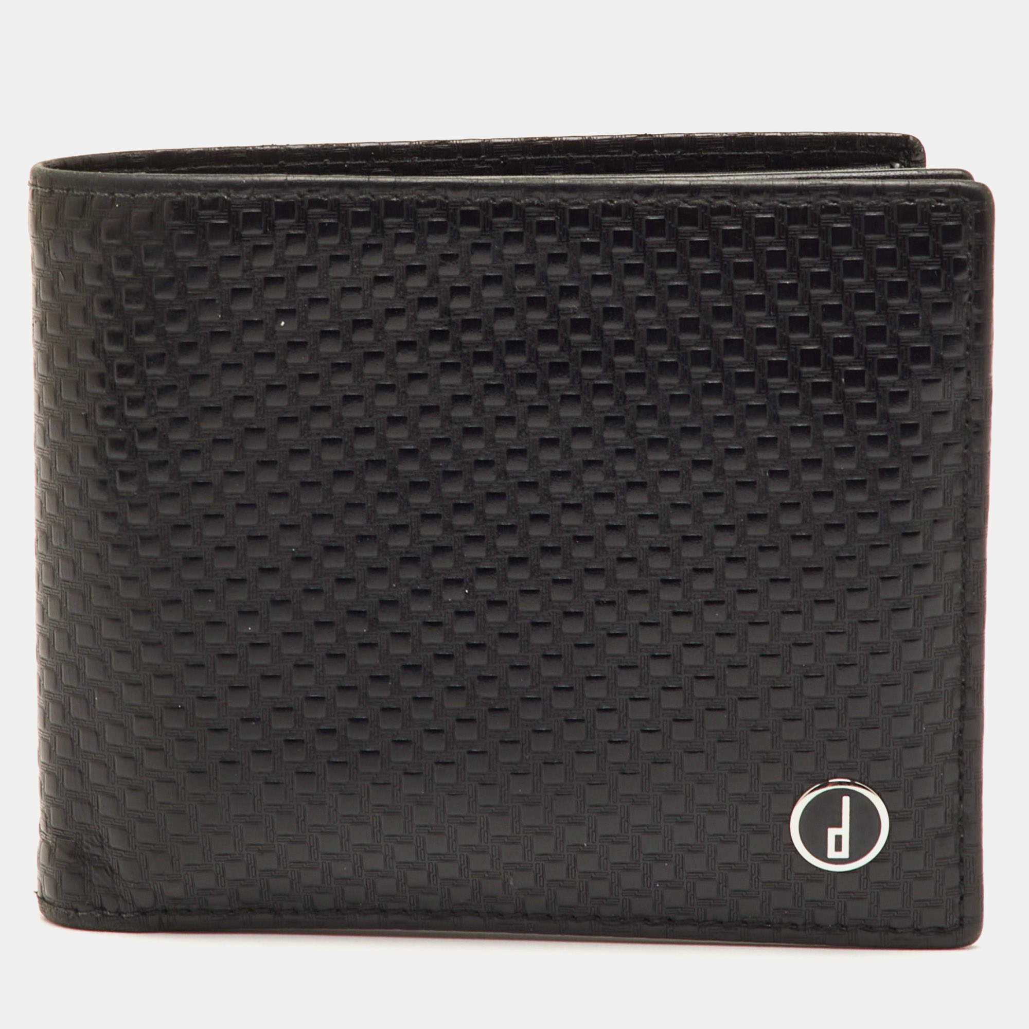 مملوكة مسبقًا Dunhill Black Embossed Leather Bifold Wallet