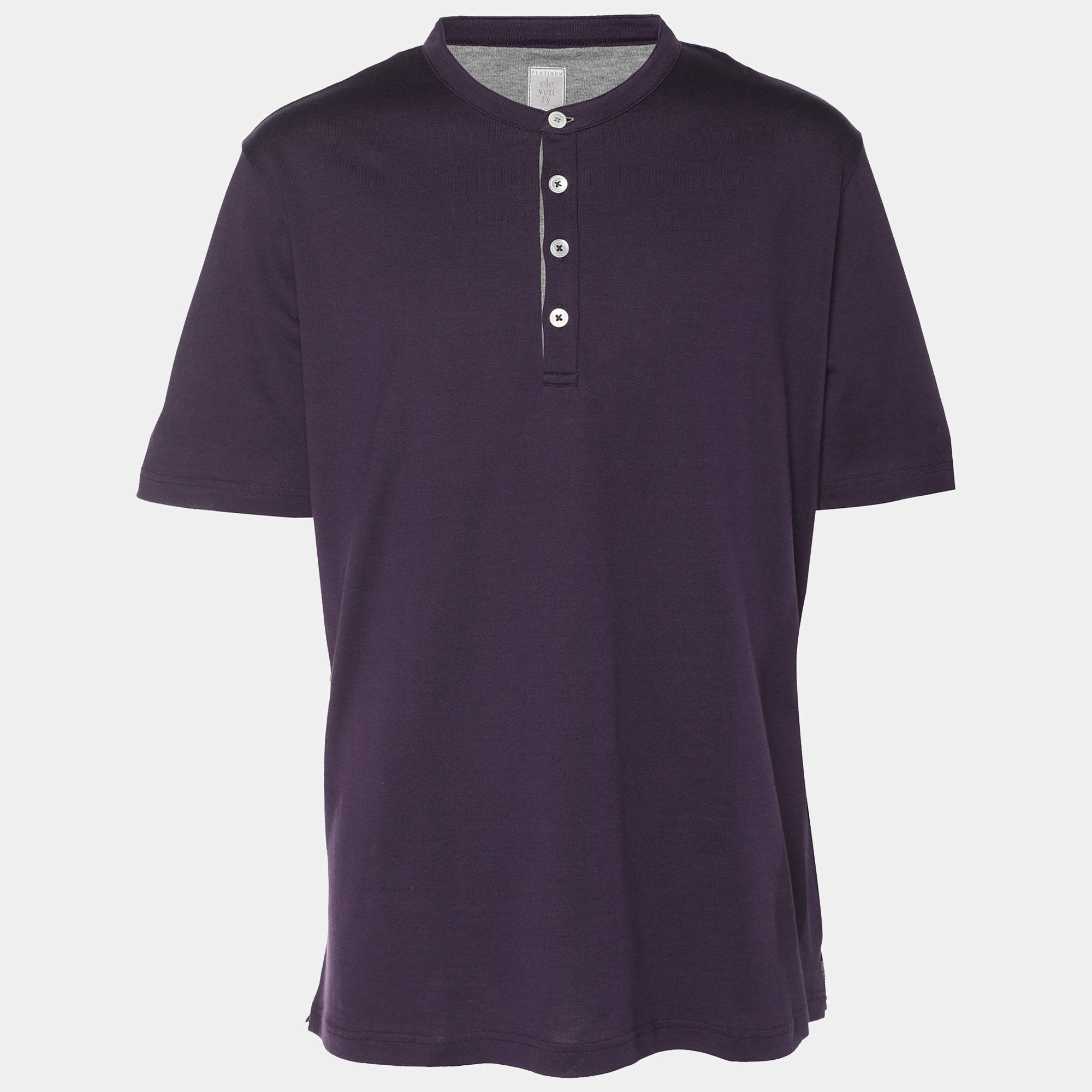 Eleventy Purple Jersey Henley T-Shirt XL