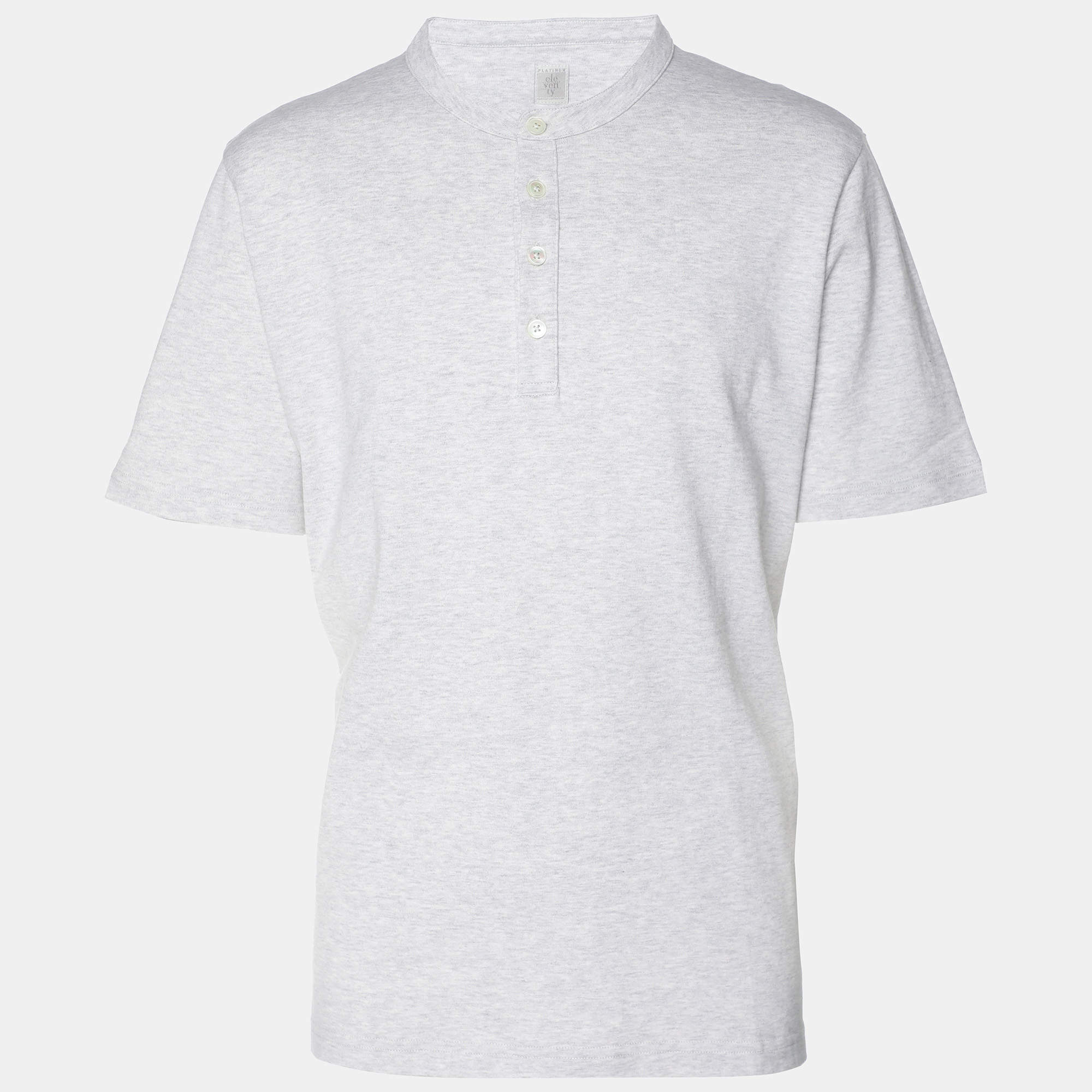 Pre Owned Elevety Grey Jersey Henley T-Shirt XL