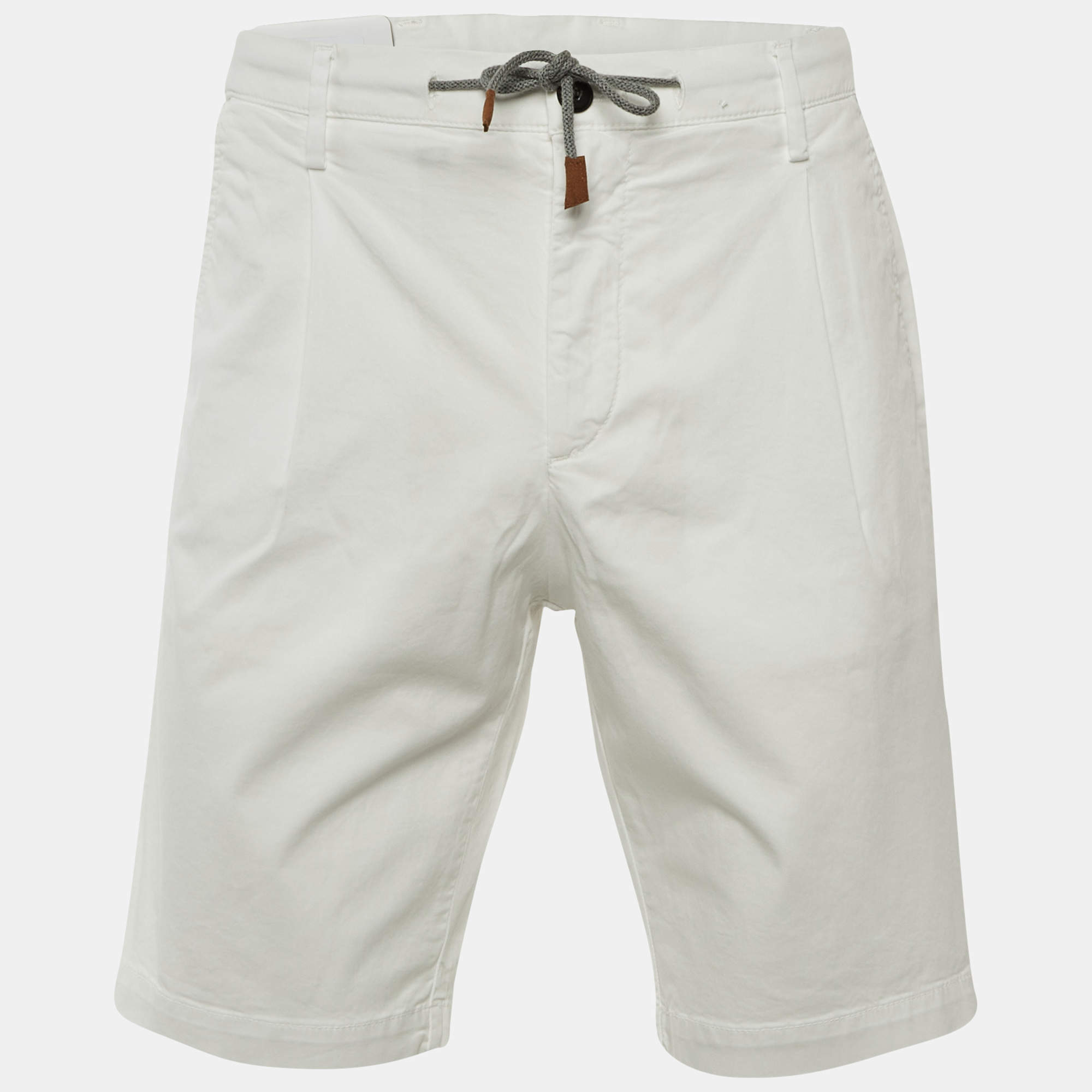 Pre Owned   Eleventy White Cotton Bermuda Shorts L