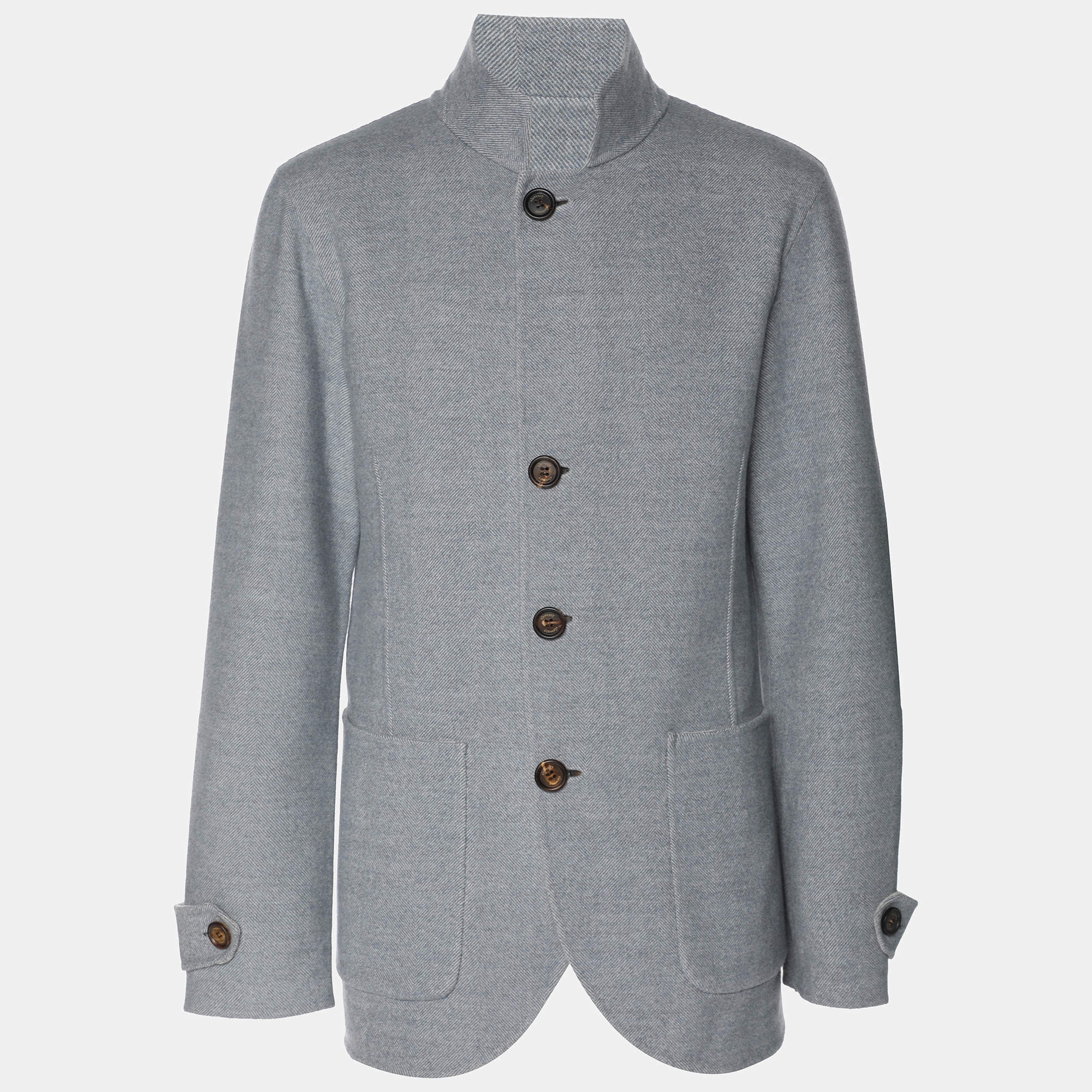 Eleventy Blue/Grey Wool Reversible Jacket XXL