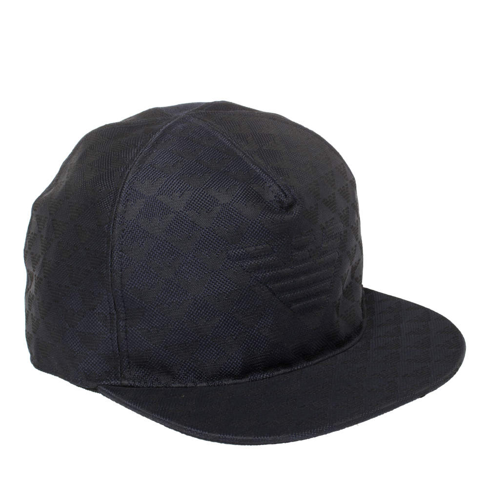 Pre Owned Emporio Armani Navy Blue Logo Detail Baseball Cap M