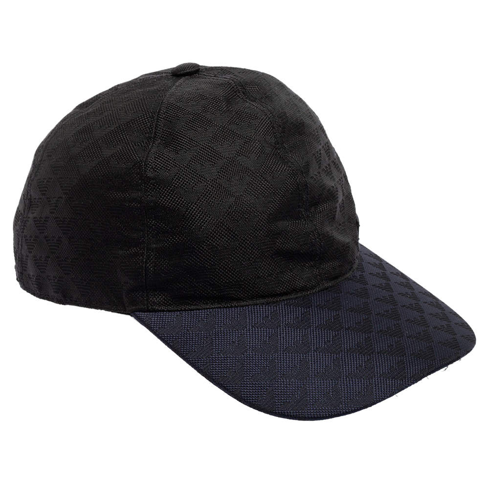 Pre Owned Emporio Armani Navy Black Logo Baseball Cap