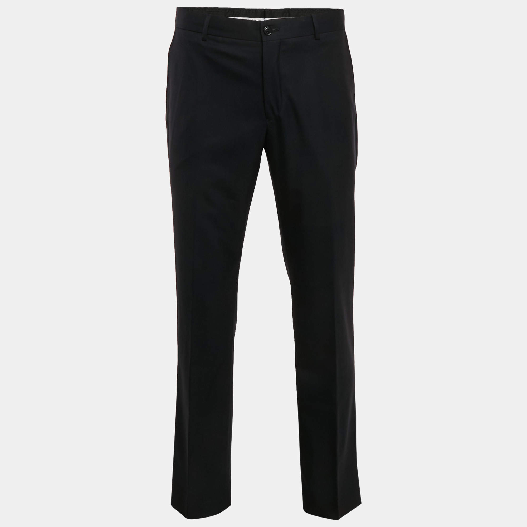 Pre Owned Emporio Armani Black Wool Josh Line Trousers M