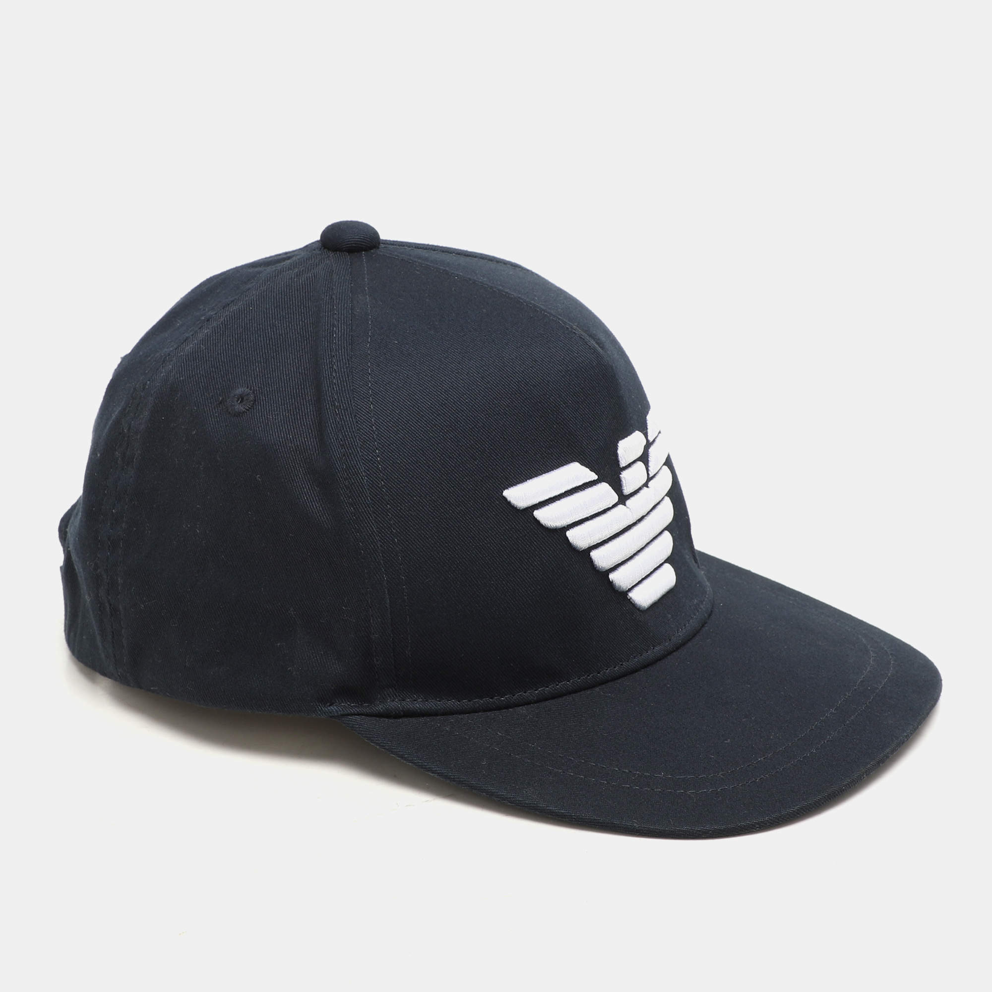 Emprio Armani Navy Blue Eagle Logo Embroidered Baseball Cap 