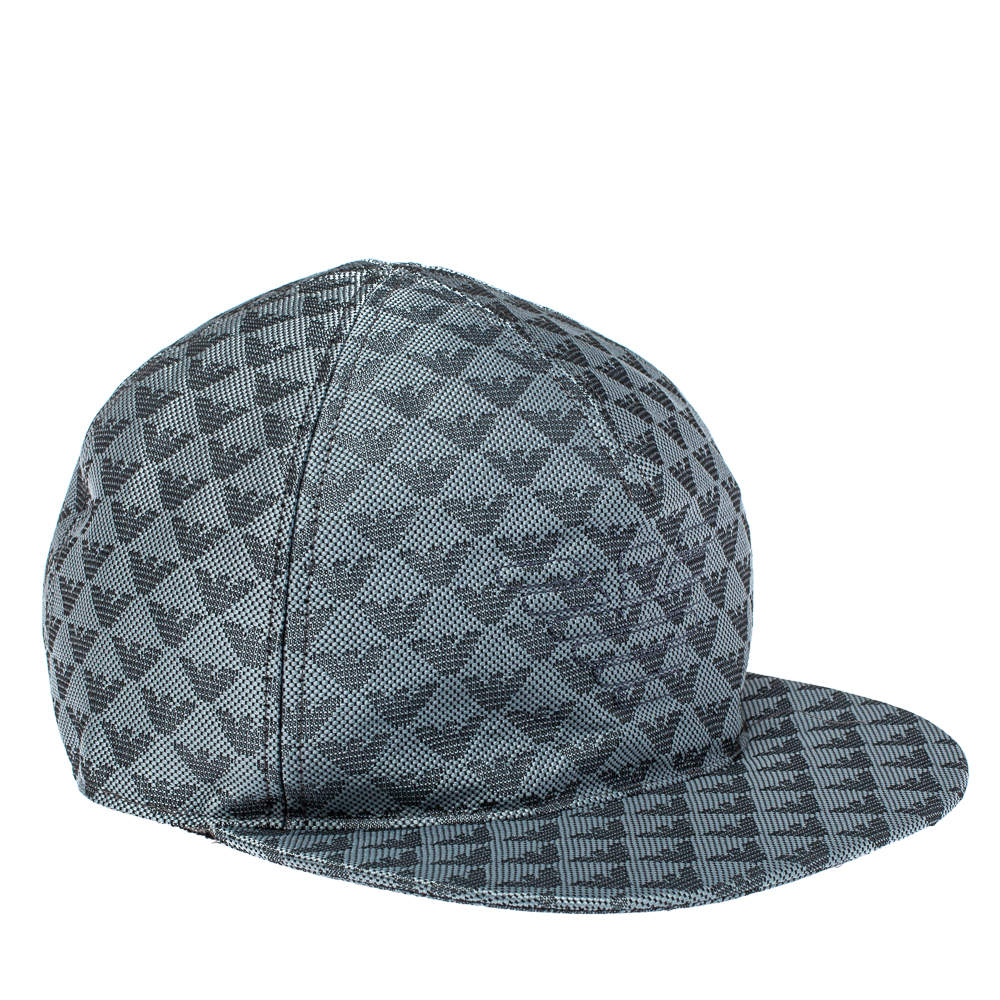 Emporio Armani Light Grey Monogram Pattern Baseball Cap S
