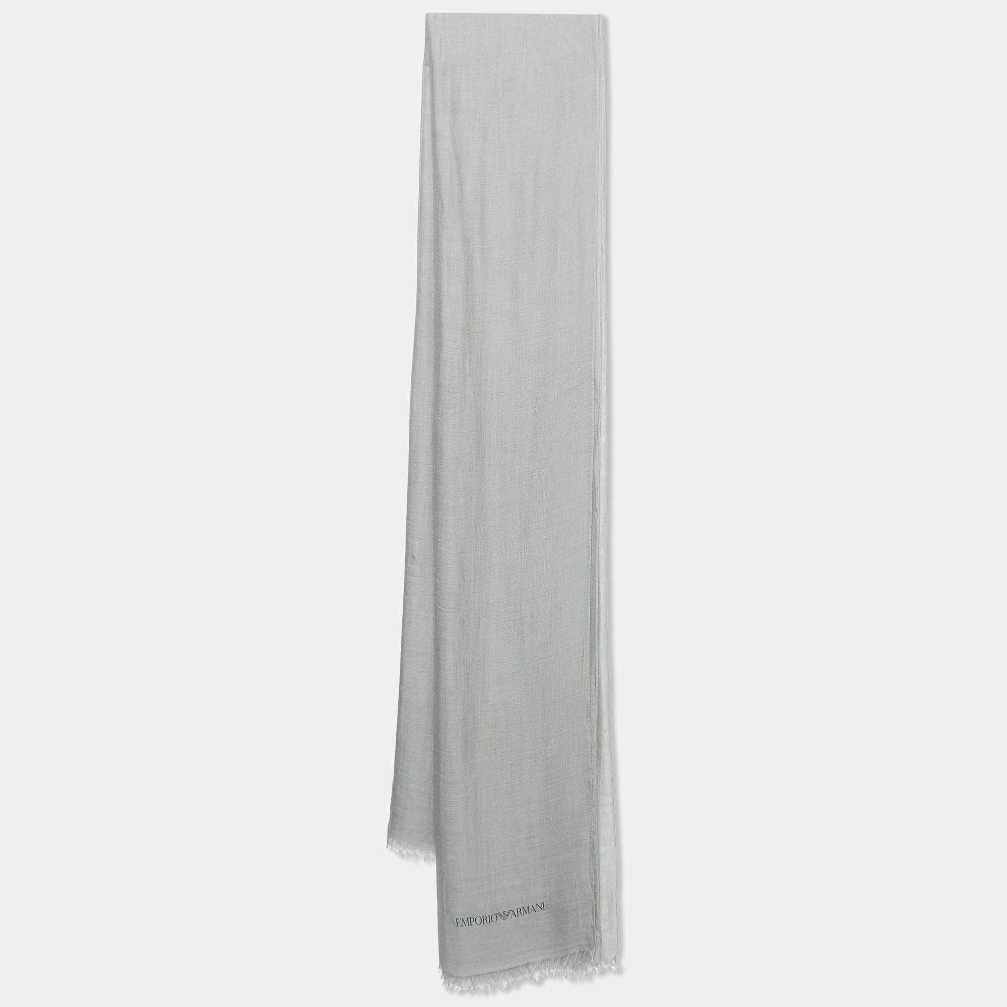 Pre Owned Emporio Armani Grey Modal Scarf