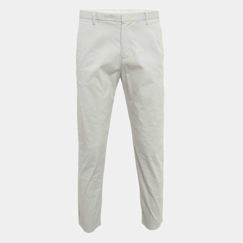 Emporio Armani Grey Cotton Drill Trousers L