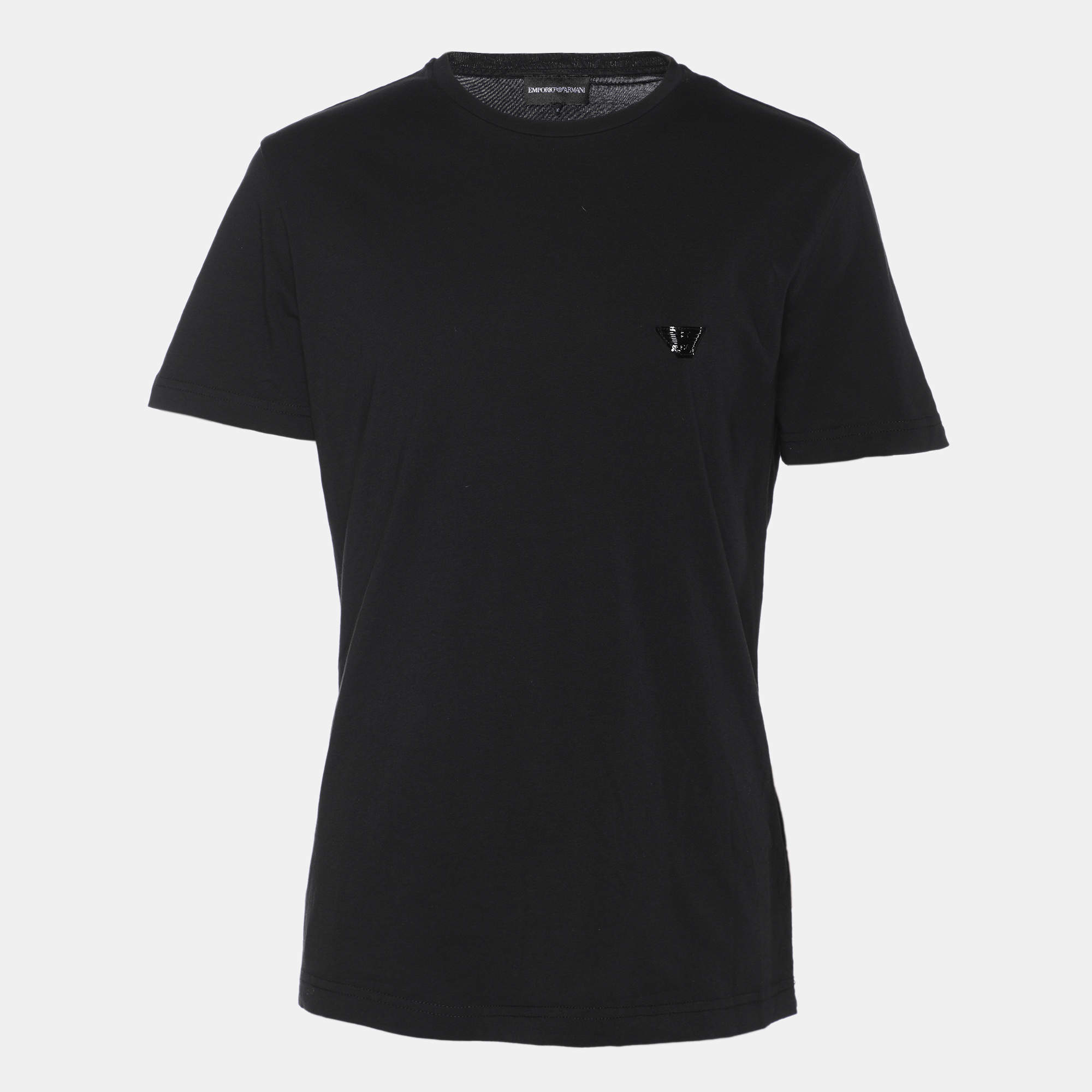Emporio Armani Black Jersey Logo Crew Neck T-Shirt XL
